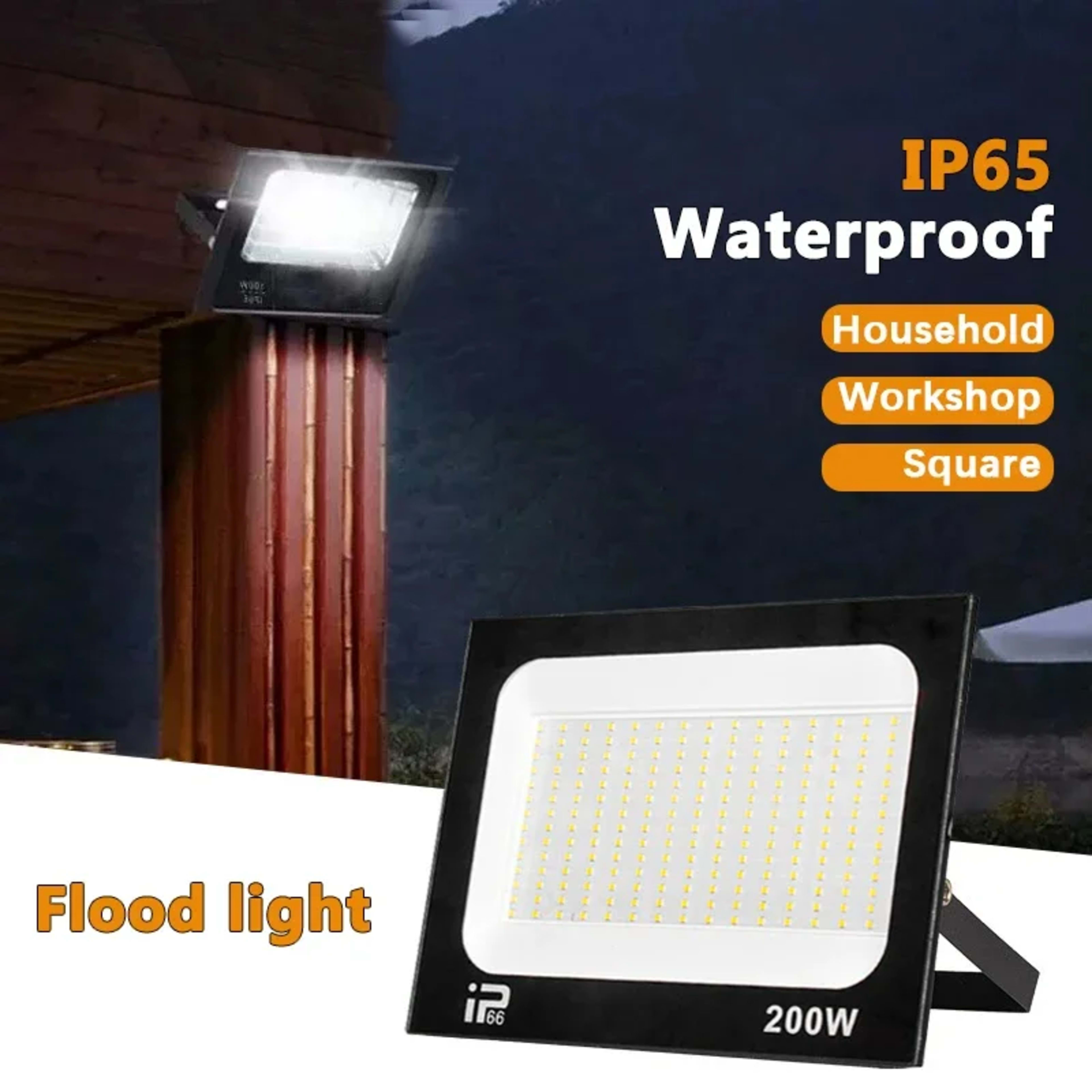 LED Floodlight Outdoor IP66 Waterproof Path Light Spotlight 10W 20W 30W 50W 100W 200W Outdoor Garden Porch Courtyard Lam 3