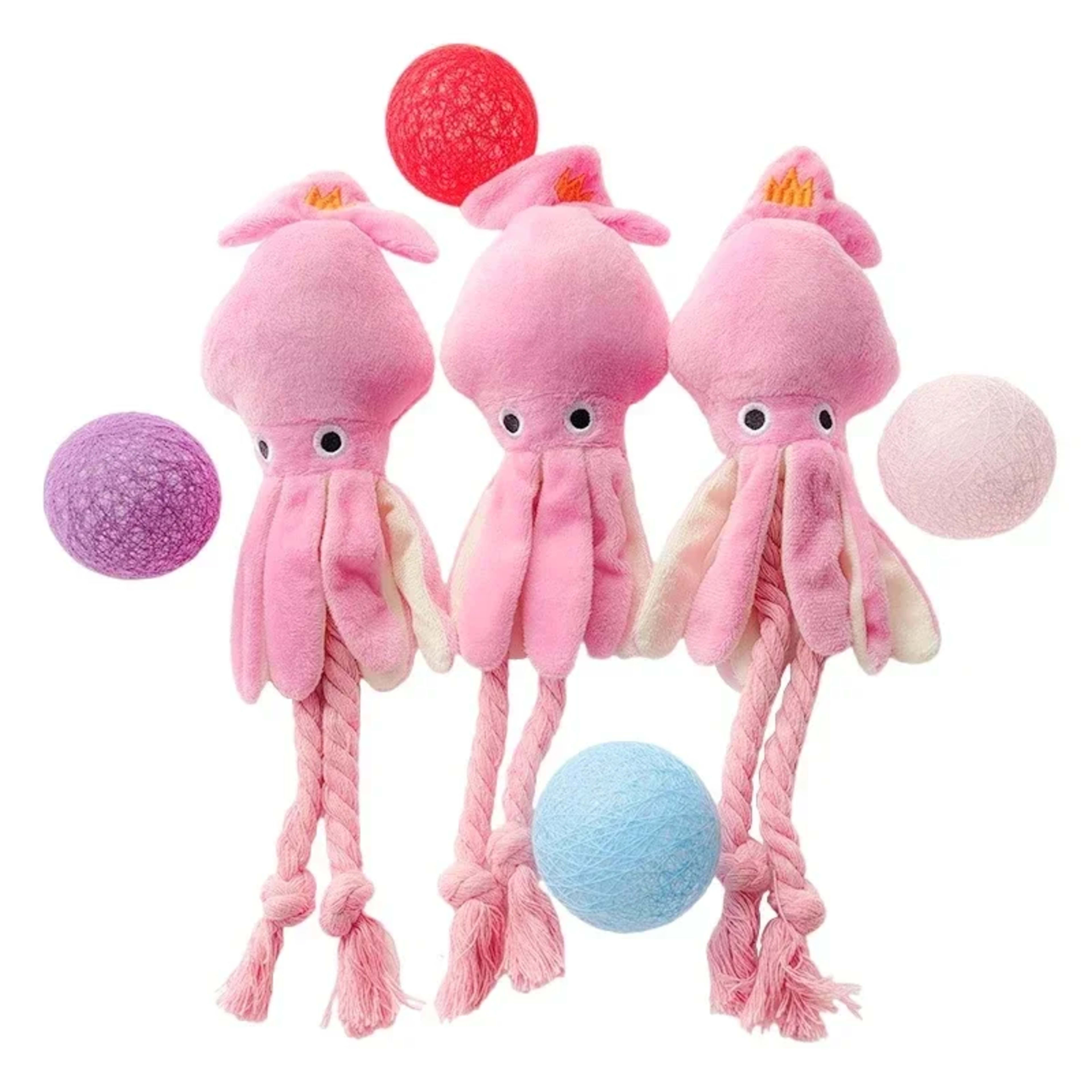 Pet Plush Toy for Small Large Dogs Cats Molar Toys Octopus Shape Interactive Cotton Rope Toy Dog AccessoriesTraining Squ 4