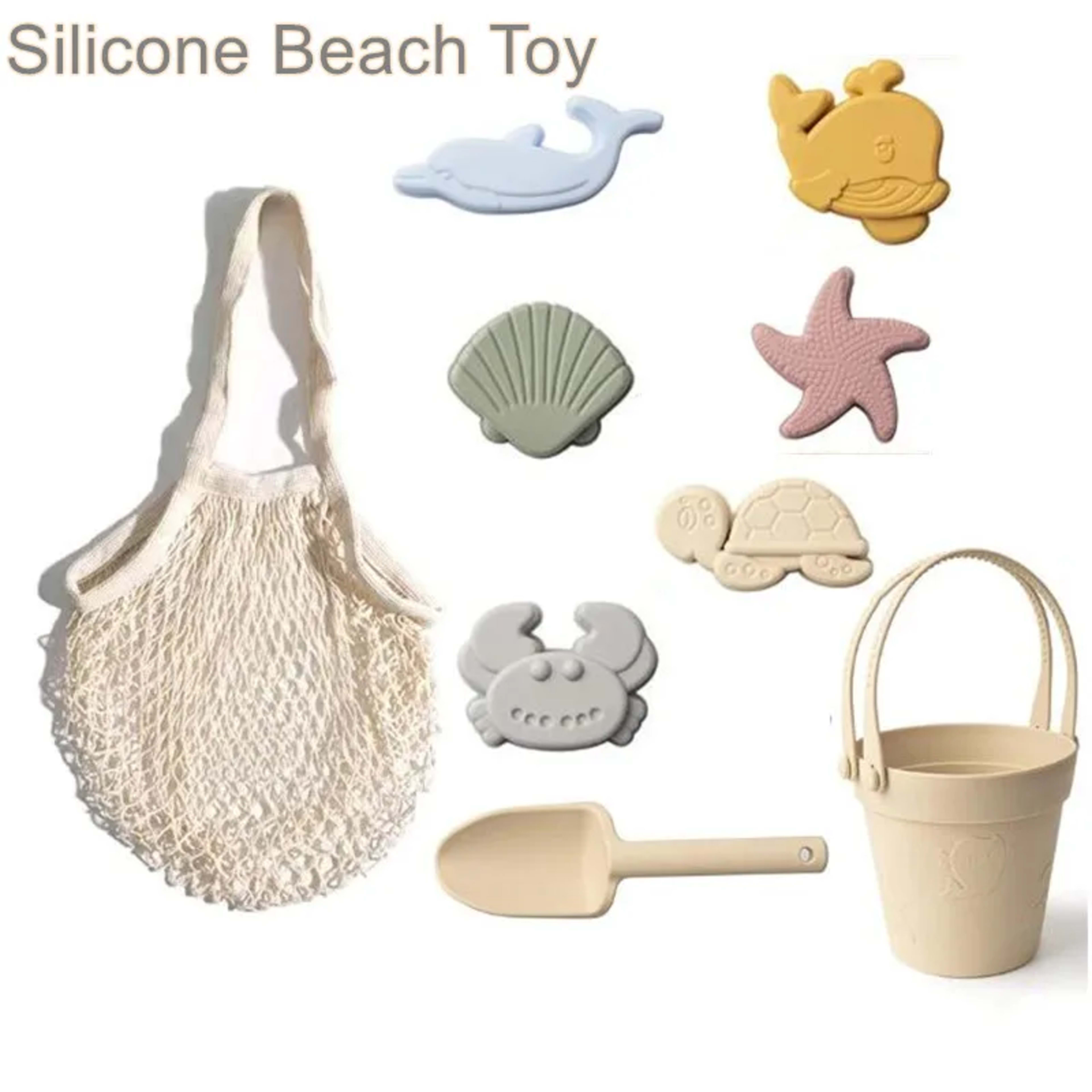 Kids Silicone Beach Toys for Kids Baby Sandbox Beach Toy Set with Bucket Shovel Other Accessories Water Game Play Outdoo 1