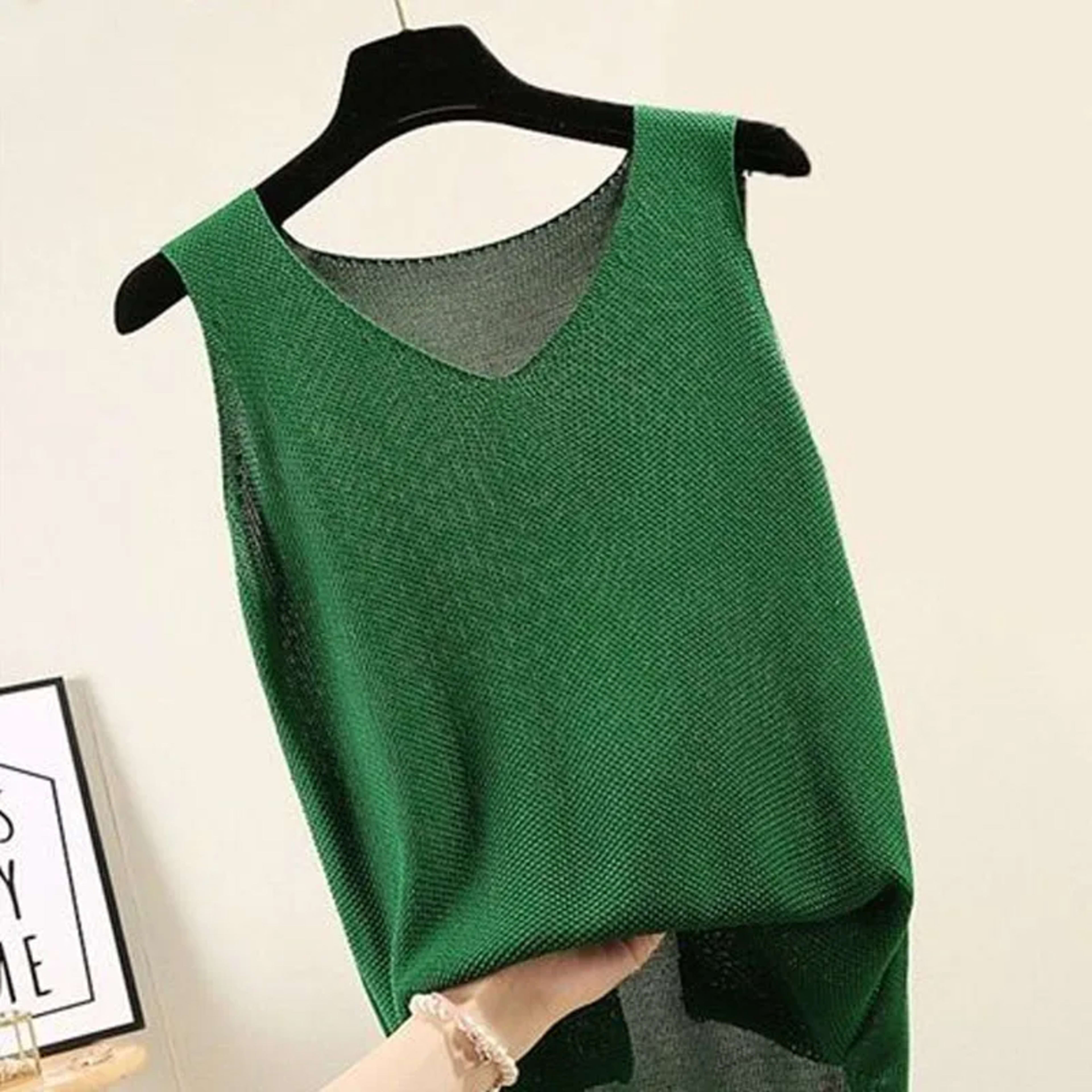 Blusas Mujer De Moda 2024 Blouse Women Summer Sleeveless Knitted Blouse Shirt Women Clothes V-neck Blouse Women Tops Shi 6