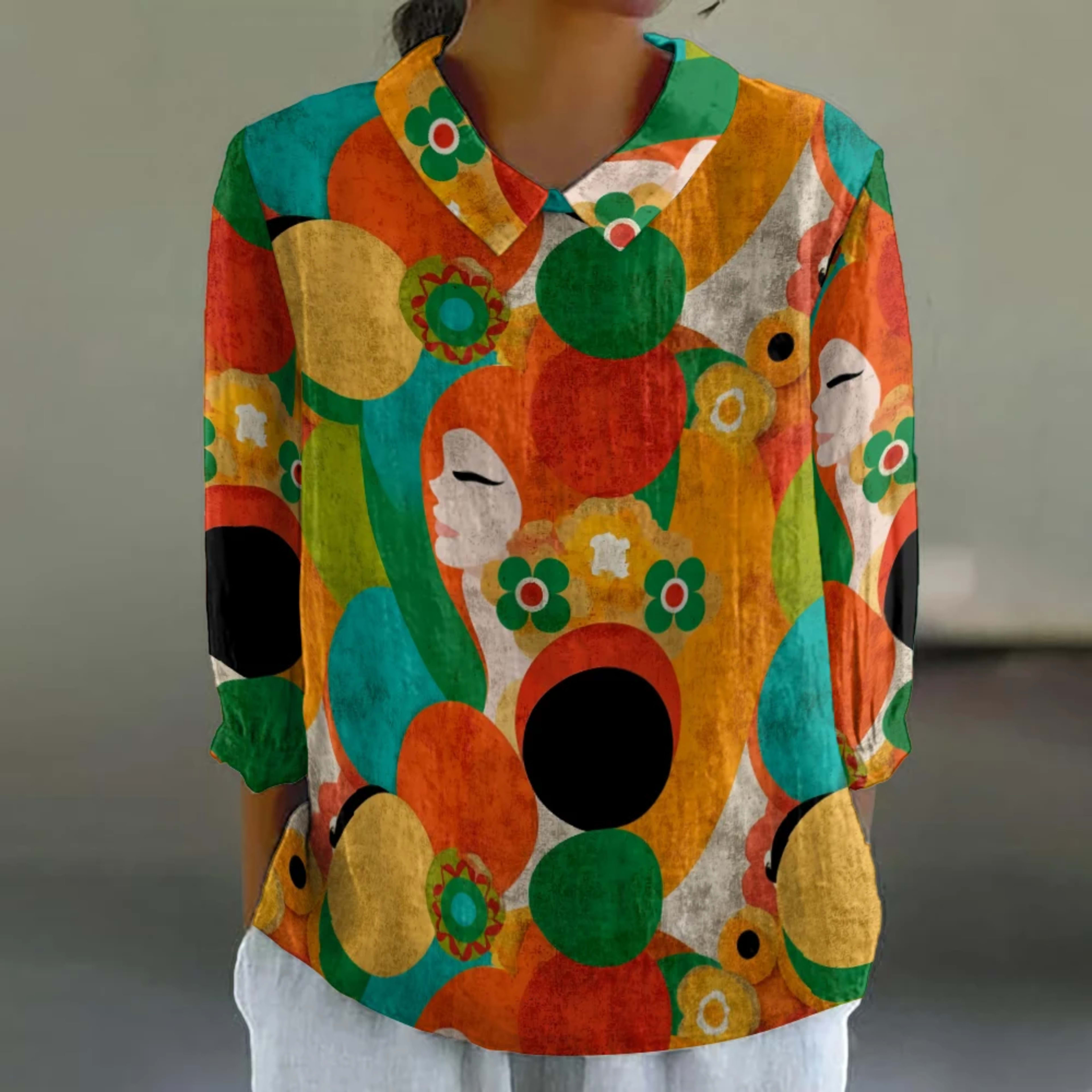 Women's Floral Shirt Cute 3/4 Sleeve Blouse Breathable Vacation Top Resort Style Button Down Tunic Summer Casual Shirt P 12