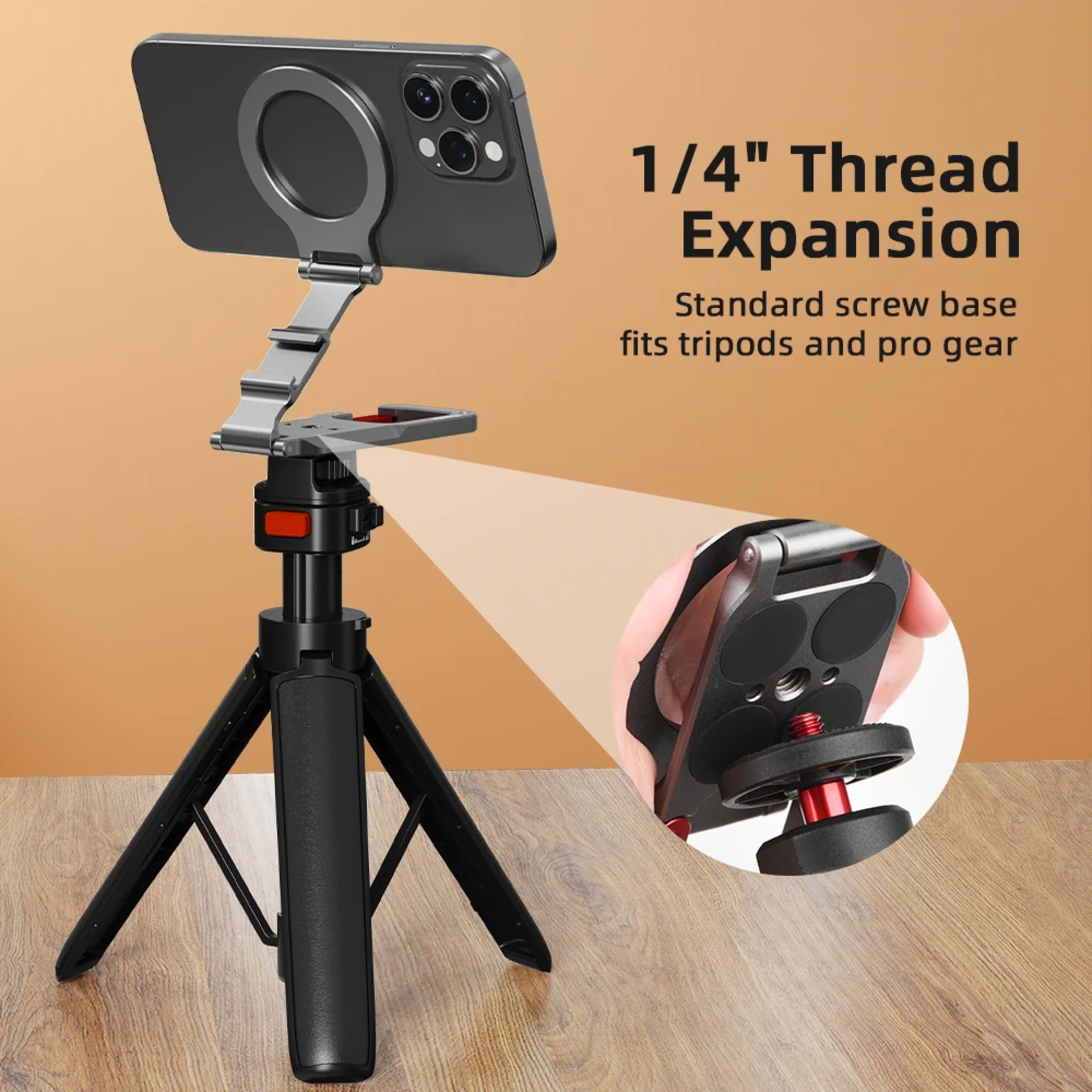 Flymile Magnetic Phone Holder Carabiner Mount for iphone 17 16 15 14 Accessories Handle Tripod Adapter Compatible with M 5