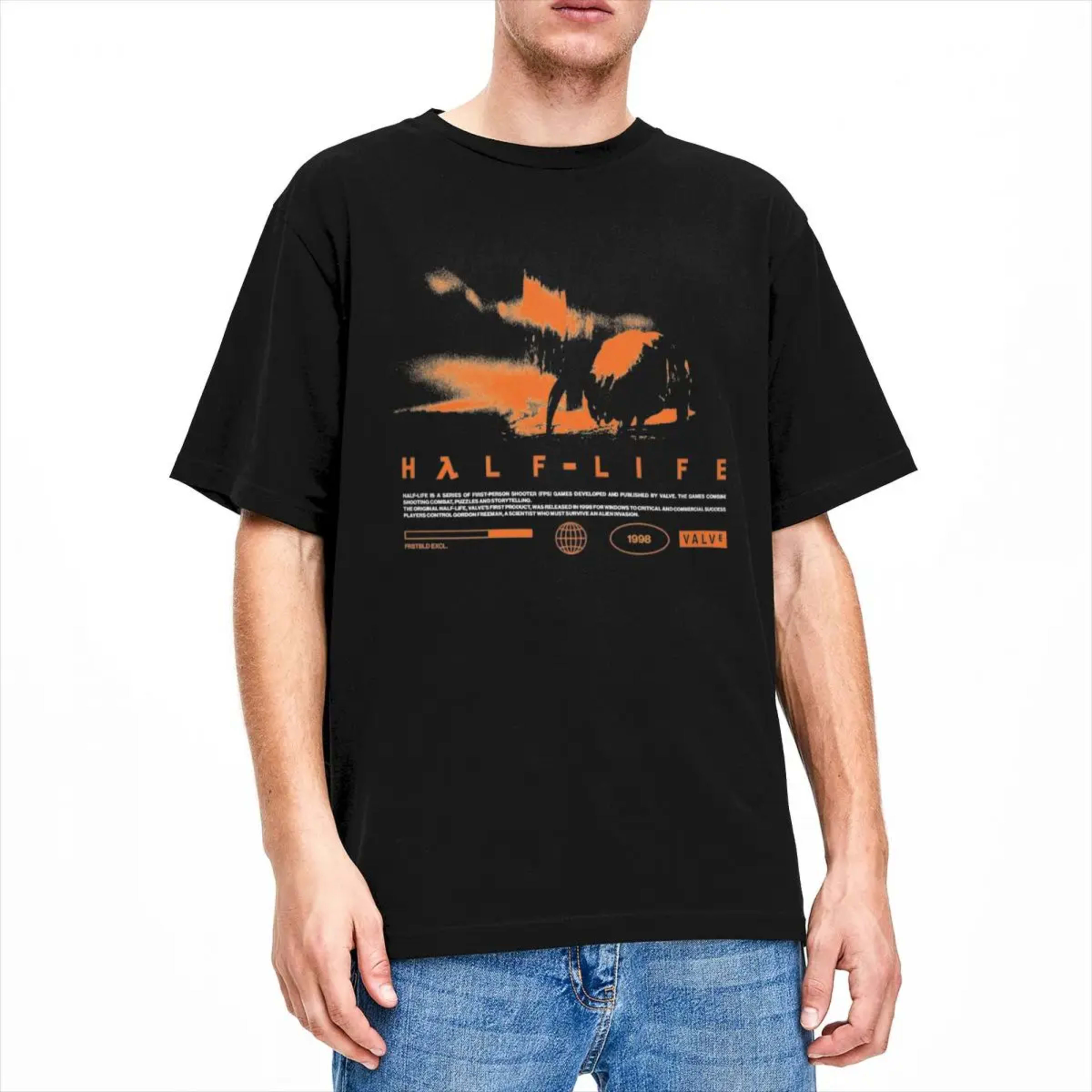 Men T Shirt Videogames HALFS LIFES V3 T-Shirts Trendy Cool Summer Tees Funny Print Pure Cotton Tops Plus Size 5XL 4