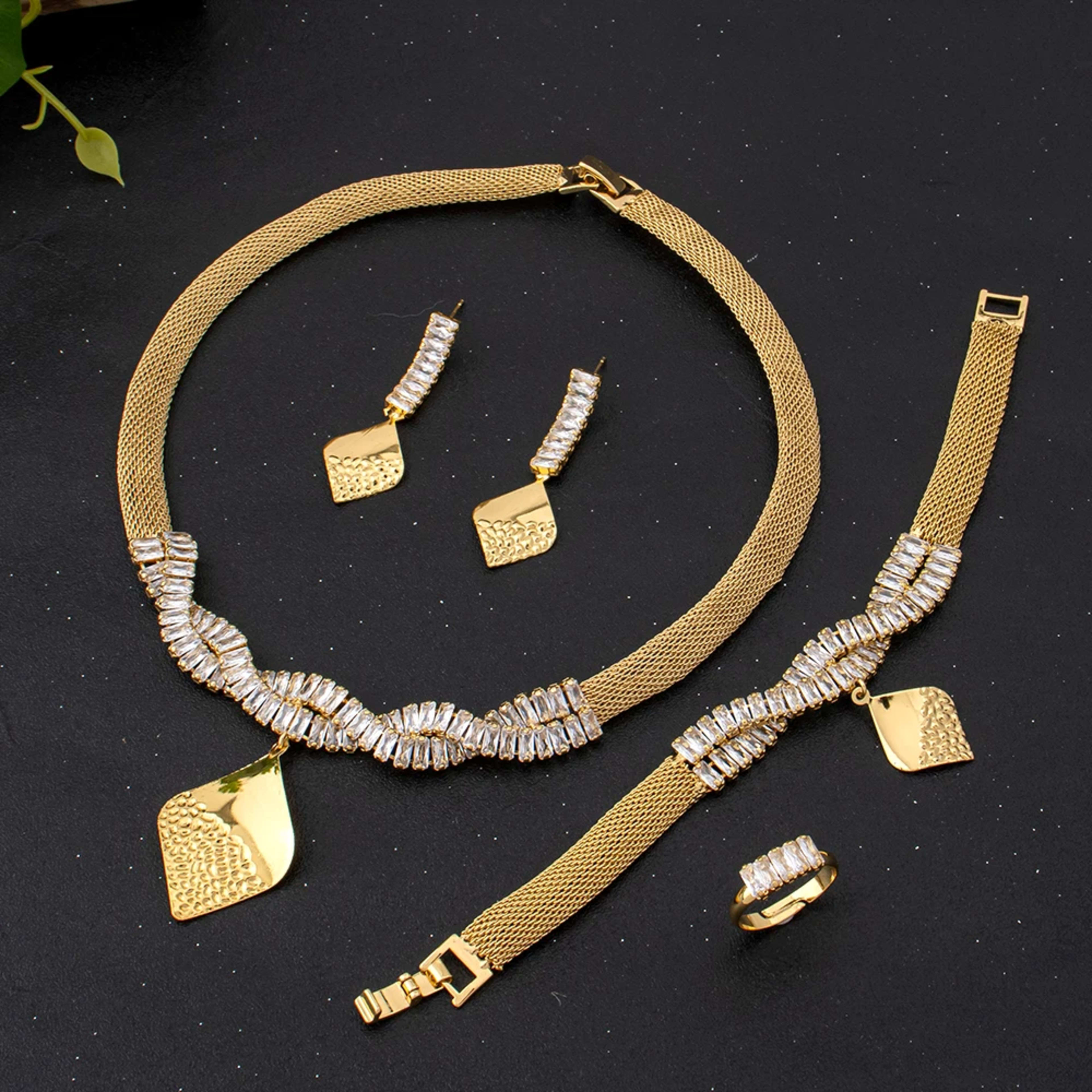 Jewelry For Women 2025 Brilliant Cubic Zircon Necklace Earrings Ring and Bracelet Wedding Bridal Jewelry Sets Dress Acce 8