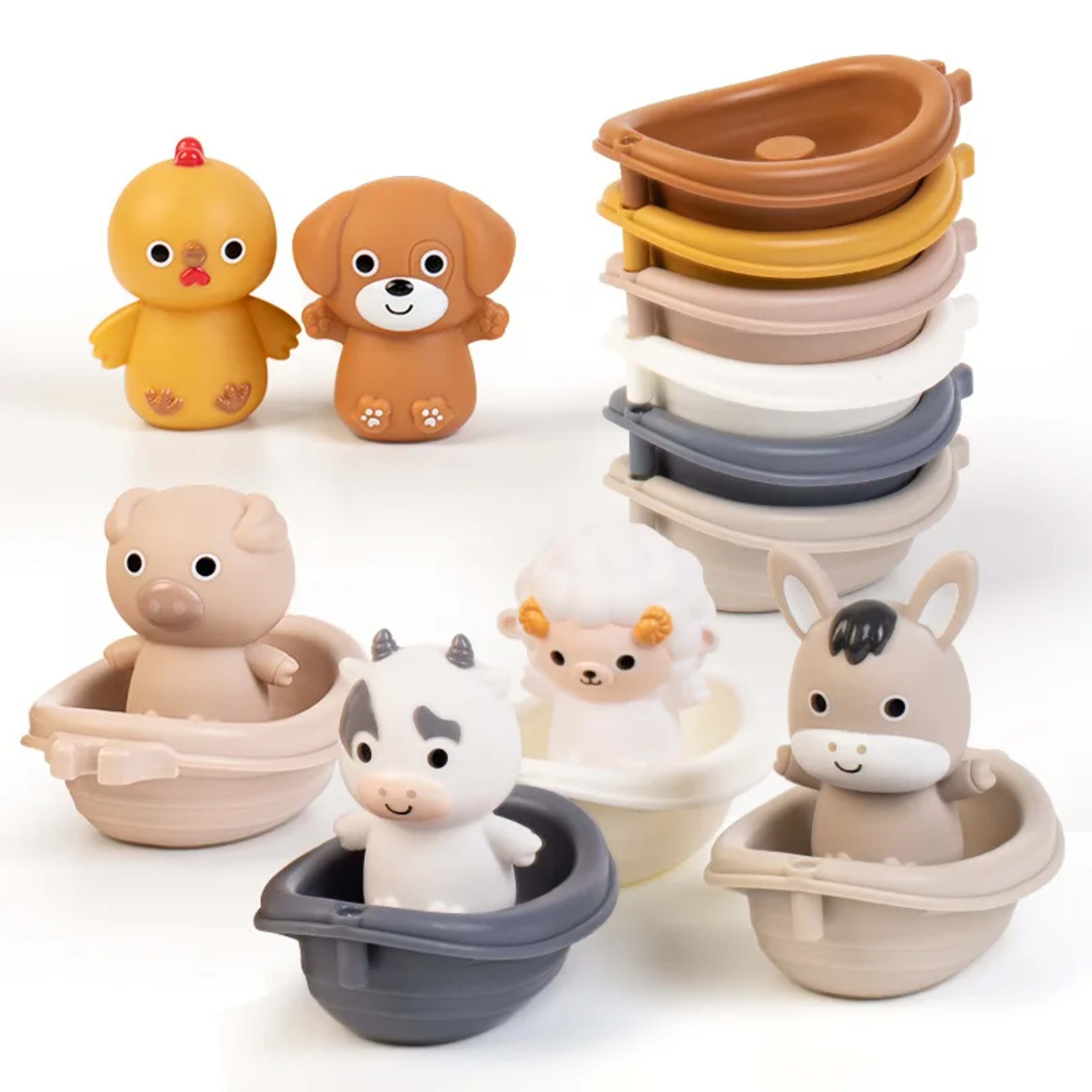 Baby Bath Toys Kids' Inertial Sliding Animal Car Soft Squishy Finger Toys Summer Play Water Toy for Children Kid 2 3 4 5 4