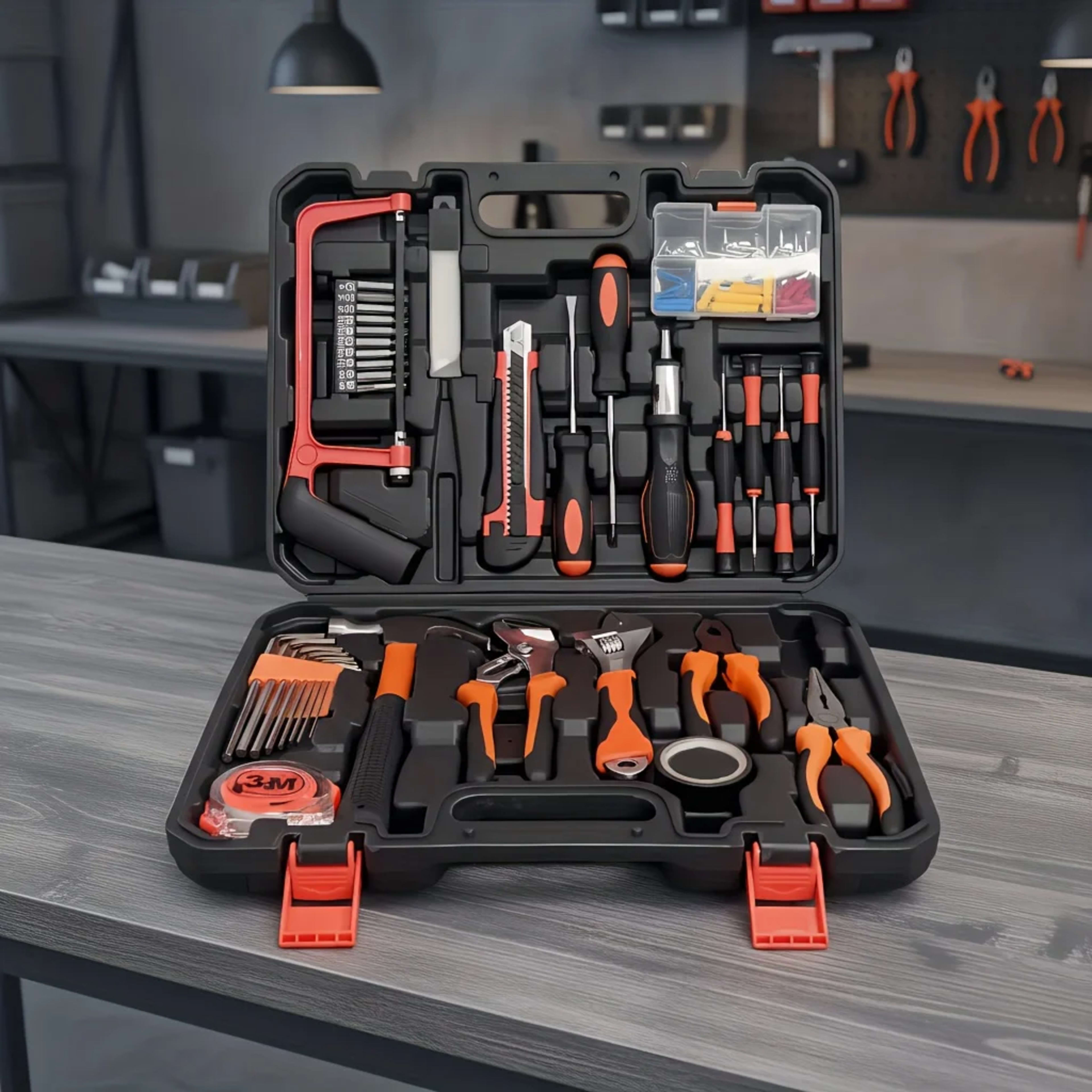 99-Piece Household Tool Set with Pliers, Screwdrivers, Hex Keys. For home, yard & car repair, daily maintenance. 1