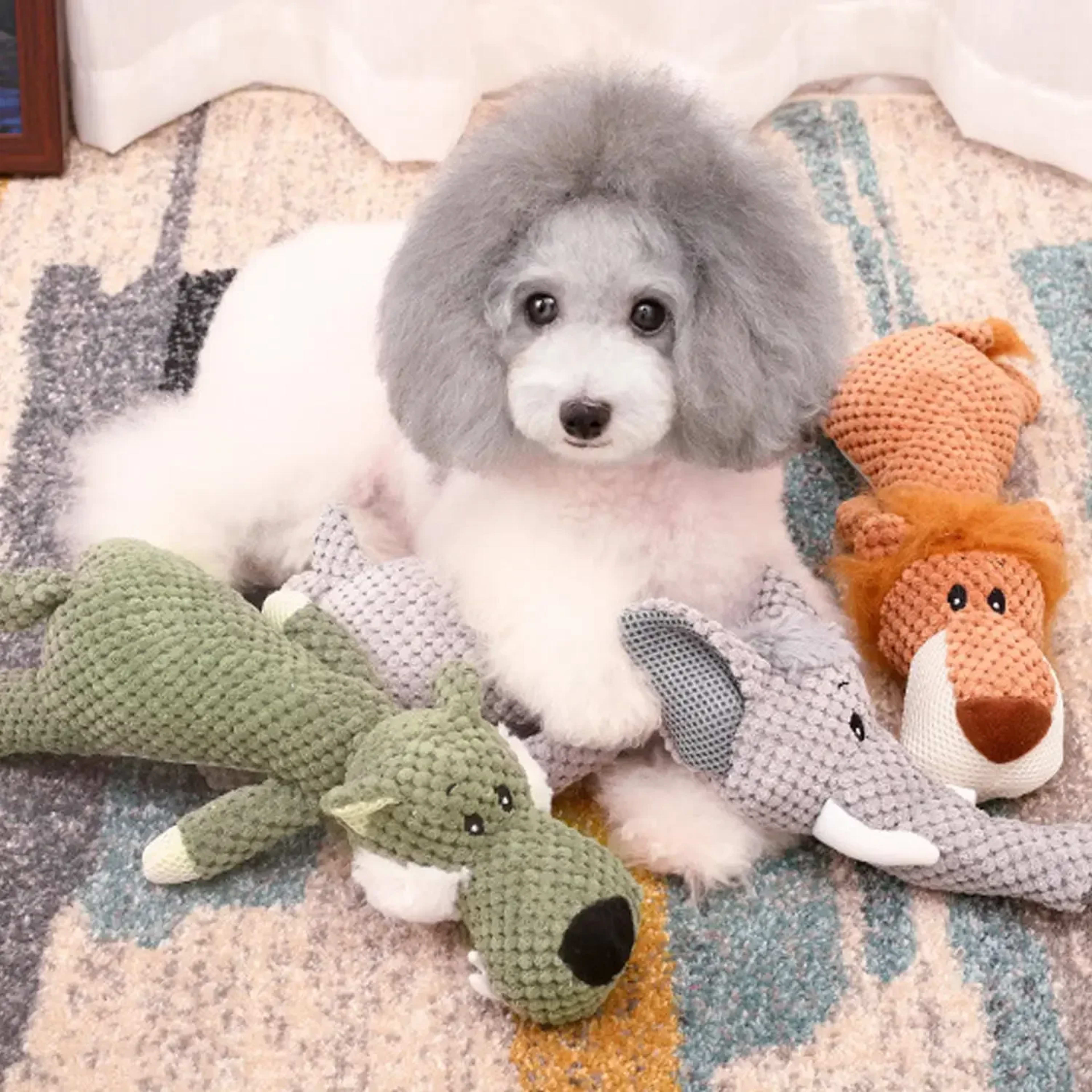 Pet Dog Toy For Large Dogs Cute Plush Squeak Stuffed Toys Fleece Durable Chewing Cute Soft Toy Pet Molar Toy Dog Accesso 6