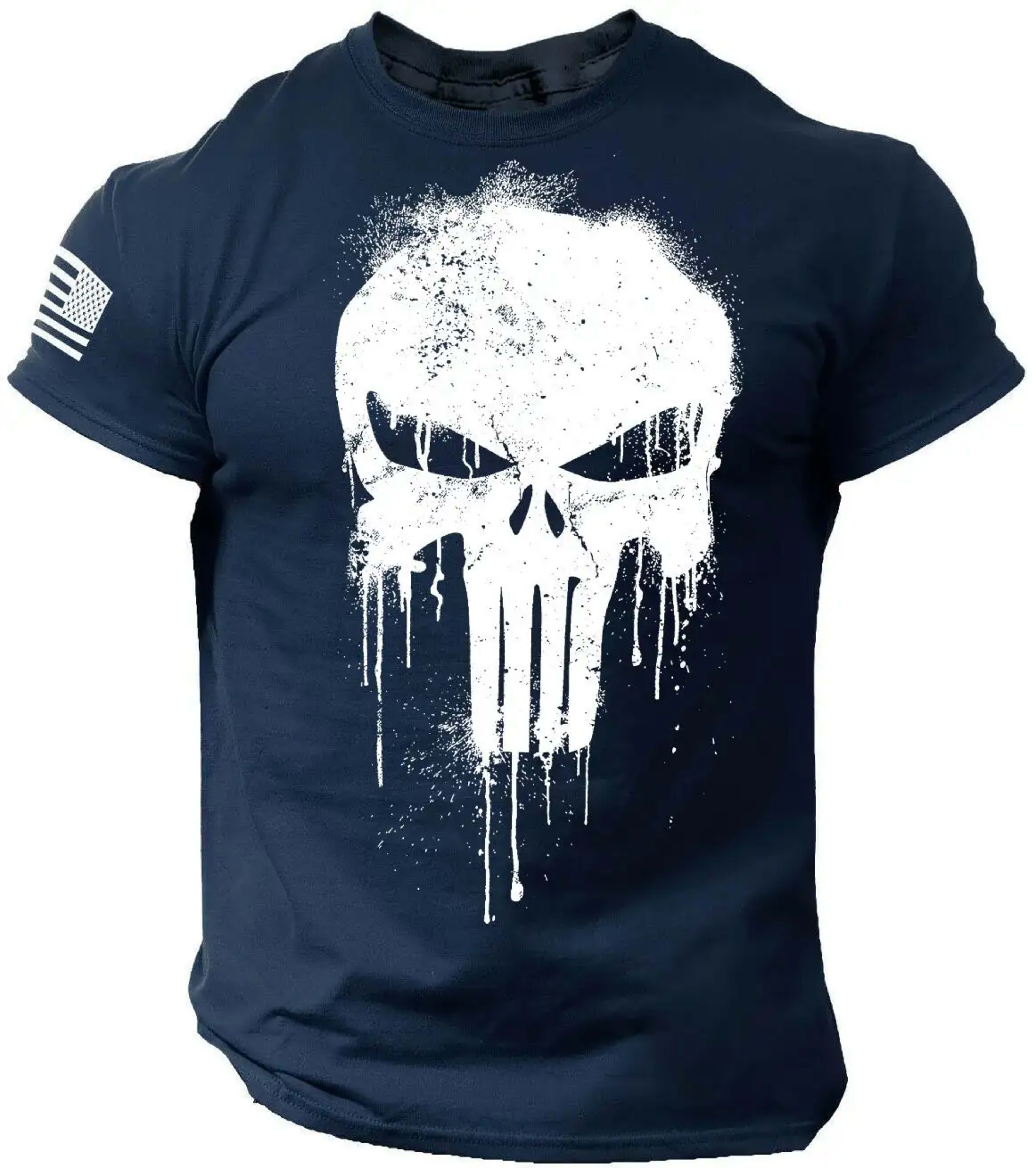 Men's T shirt for men 3D Print Military Patriotic Skull Dropped T Shirt Oversized Short-Sleeved Sportswear Men Clothing  4