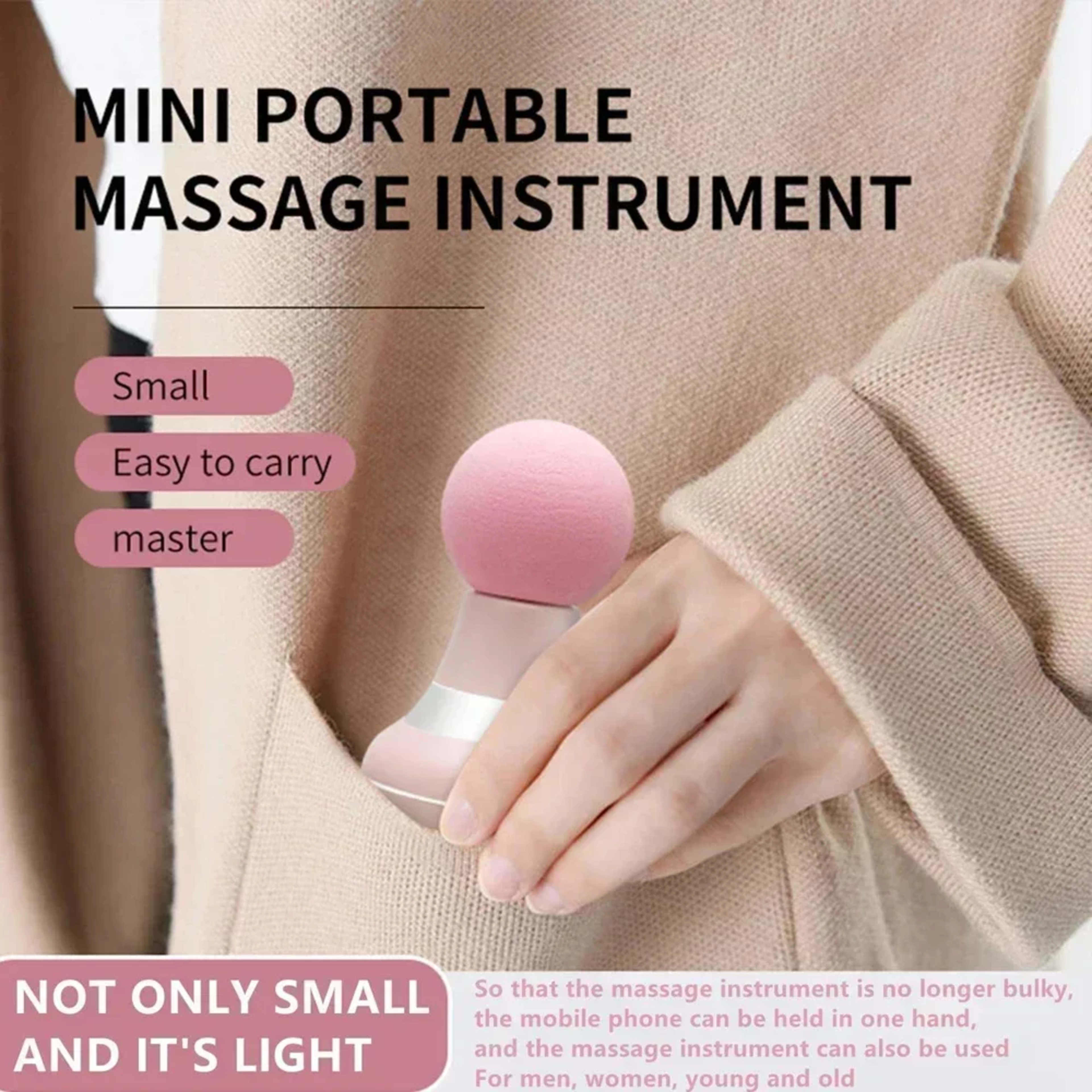 Massage Gun Mini Massager Gun 35DB Ultra Quiet Portable Electric Handheld Body Massager Type-C Charging 5