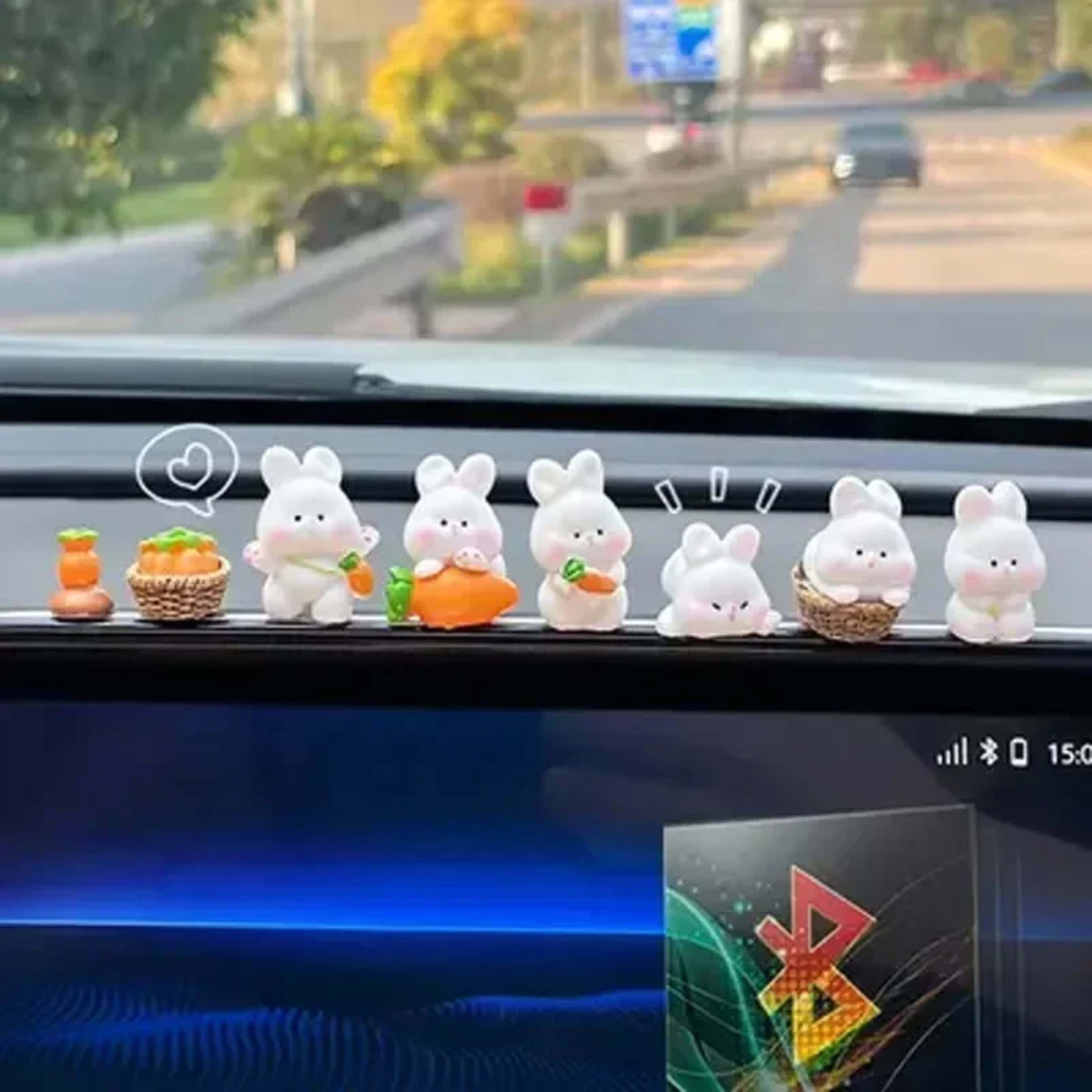 Car Interior Accessories, Car Center Console Decorations, Cute Bunny Car Accessories, Electric Vehicle Accessories 5