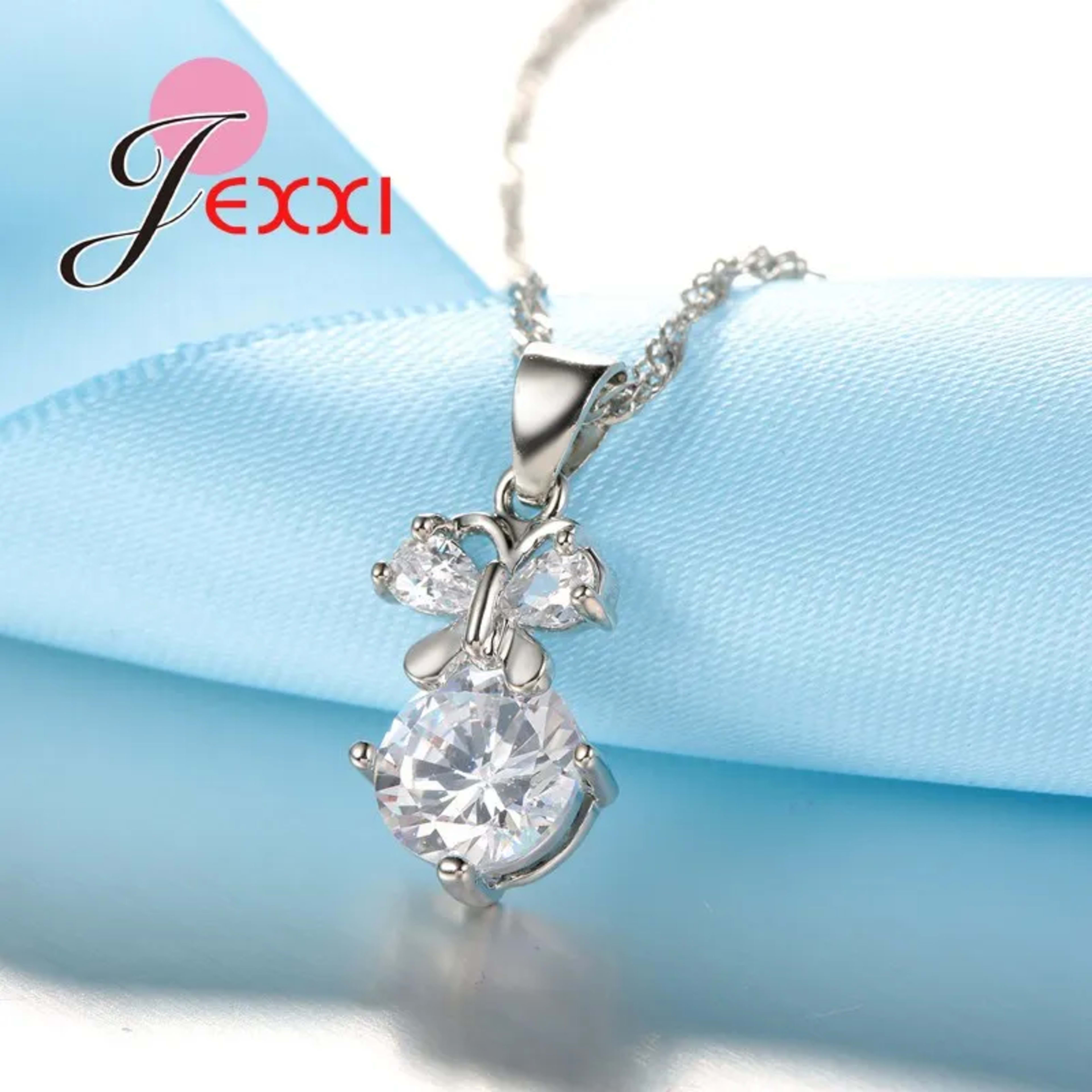Elegant Women Jewelry Set For Wedding Accessory Pendant Necklaces Earring 925 Sterling Silver Jewellery Sets For Women 4
