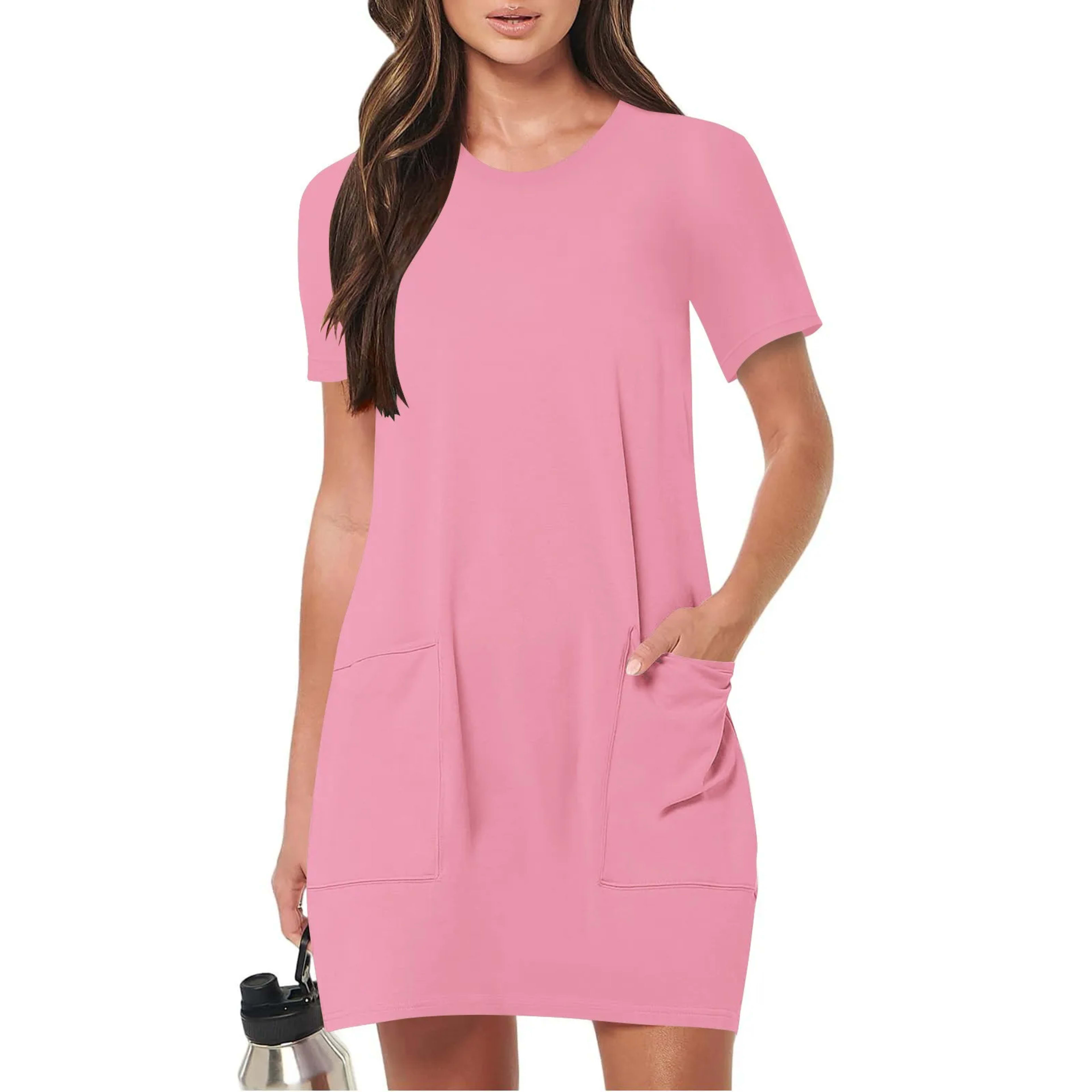 Women's Elegant Dresses Fashionable Solid Color Dress Casual Holiday Sports Short Dresses Long One-Piece Dress Gown vest 12