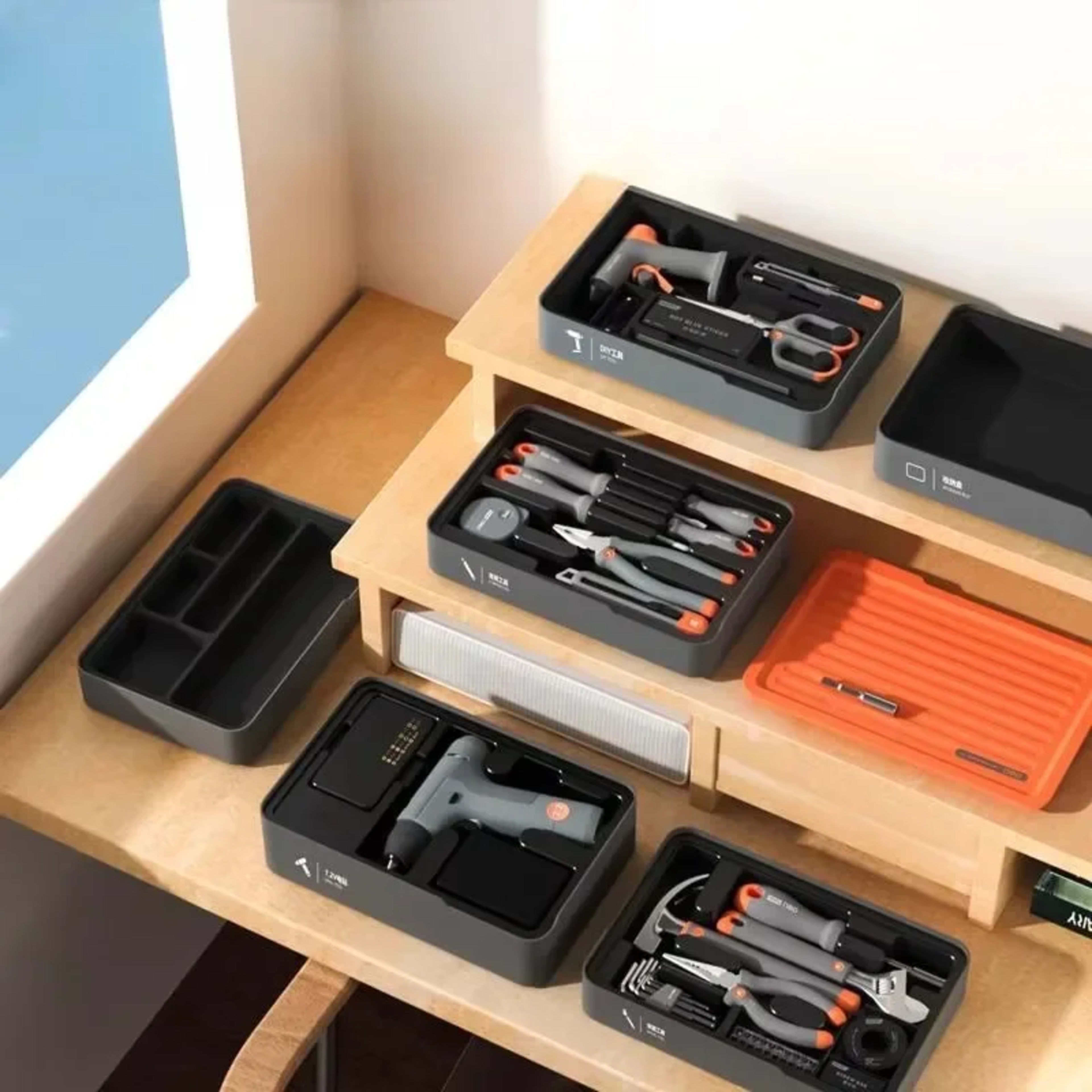 Home Repair Kit Wire Cutters Hammer Lithium Drill Emergency Repair Multifunctional Kit Storage Professional Hand Tool Se 4