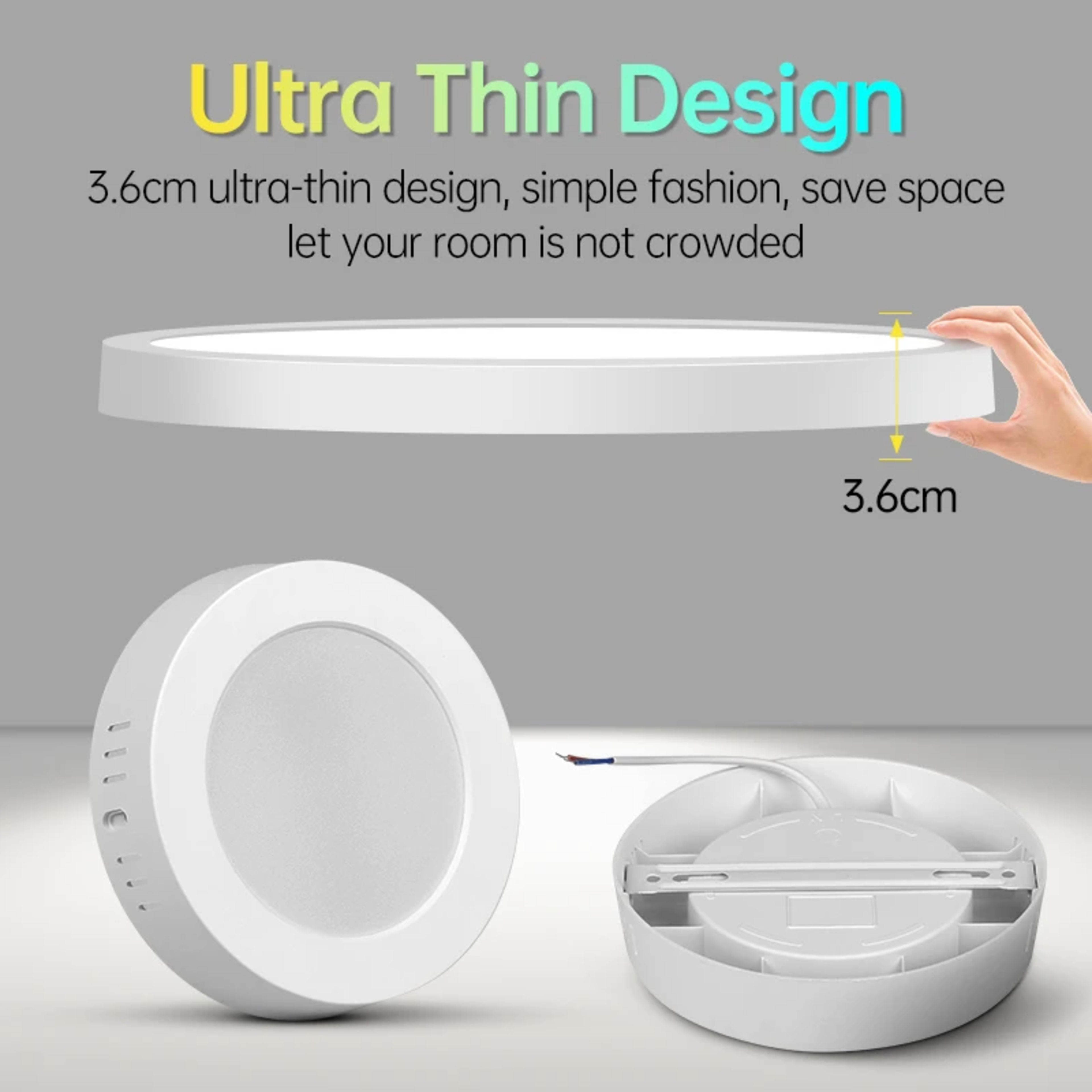 Led Ceiling Lights Fixture 110V 220V Ultra Thin Panel Lamp Led Chandelier Indoor Lightfor Living Room Bedroom Round Ceil 3