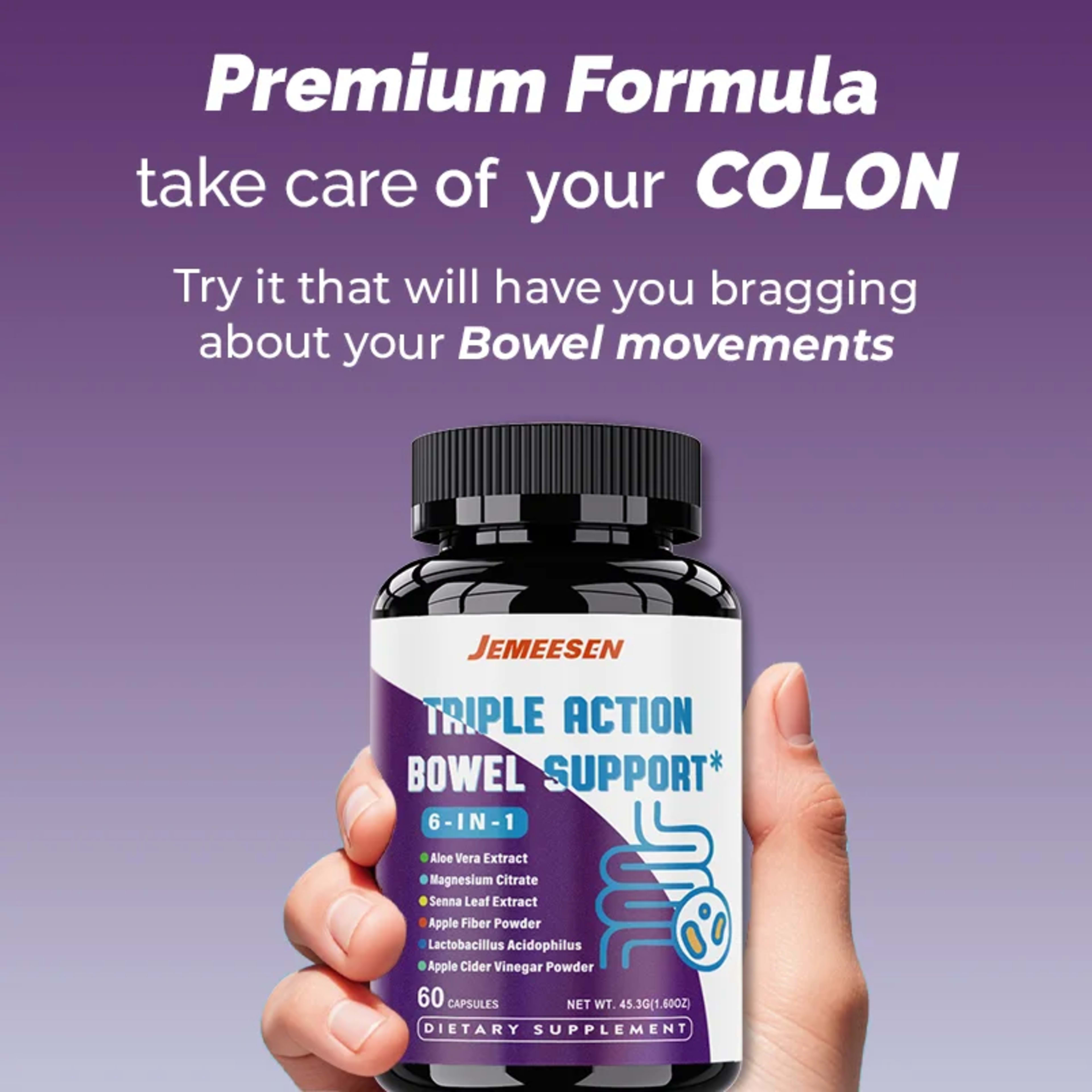 Dietary Supplements with Psylium Husk Powder,Magnesium,Apple Cider Vinegar Powder,Promote gastrointestinal health 4