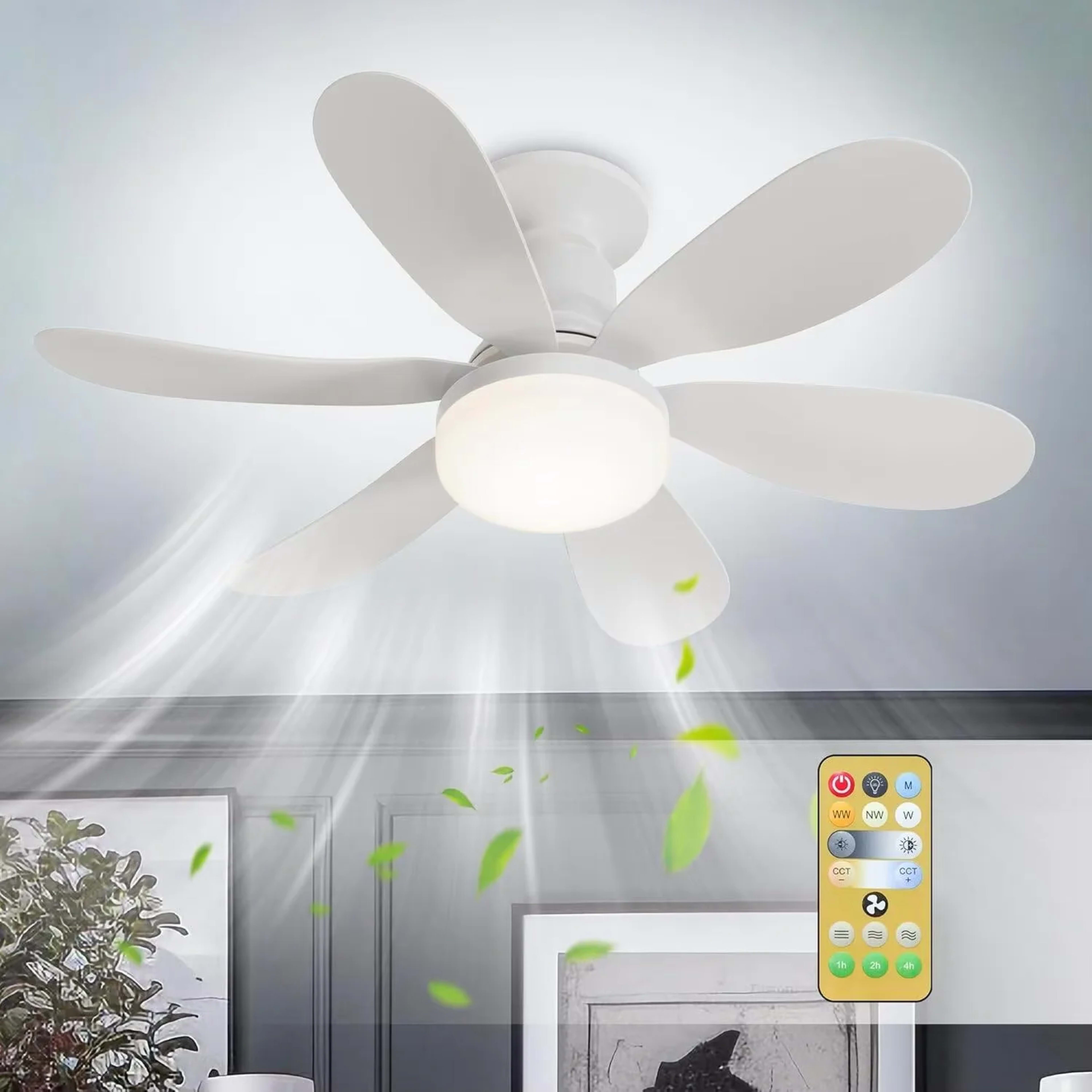 LED 40W ceiling fan light E27 with remote control for dimming, suitable for living room, study, household use, 85-265V 2