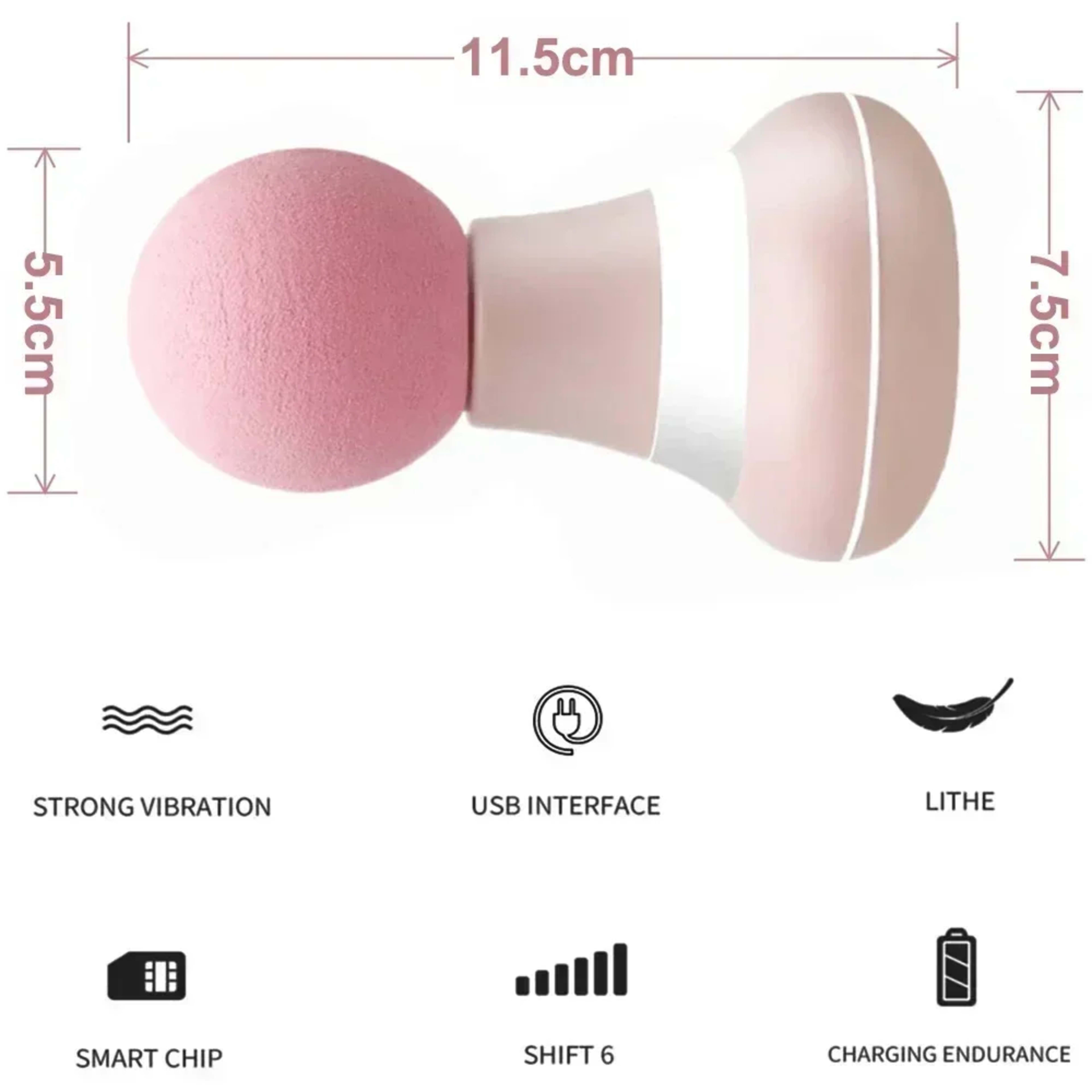 Massage Gun Mini Massager Gun 35DB Ultra Quiet Portable Electric Handheld Body Massager Type-C Charging 4