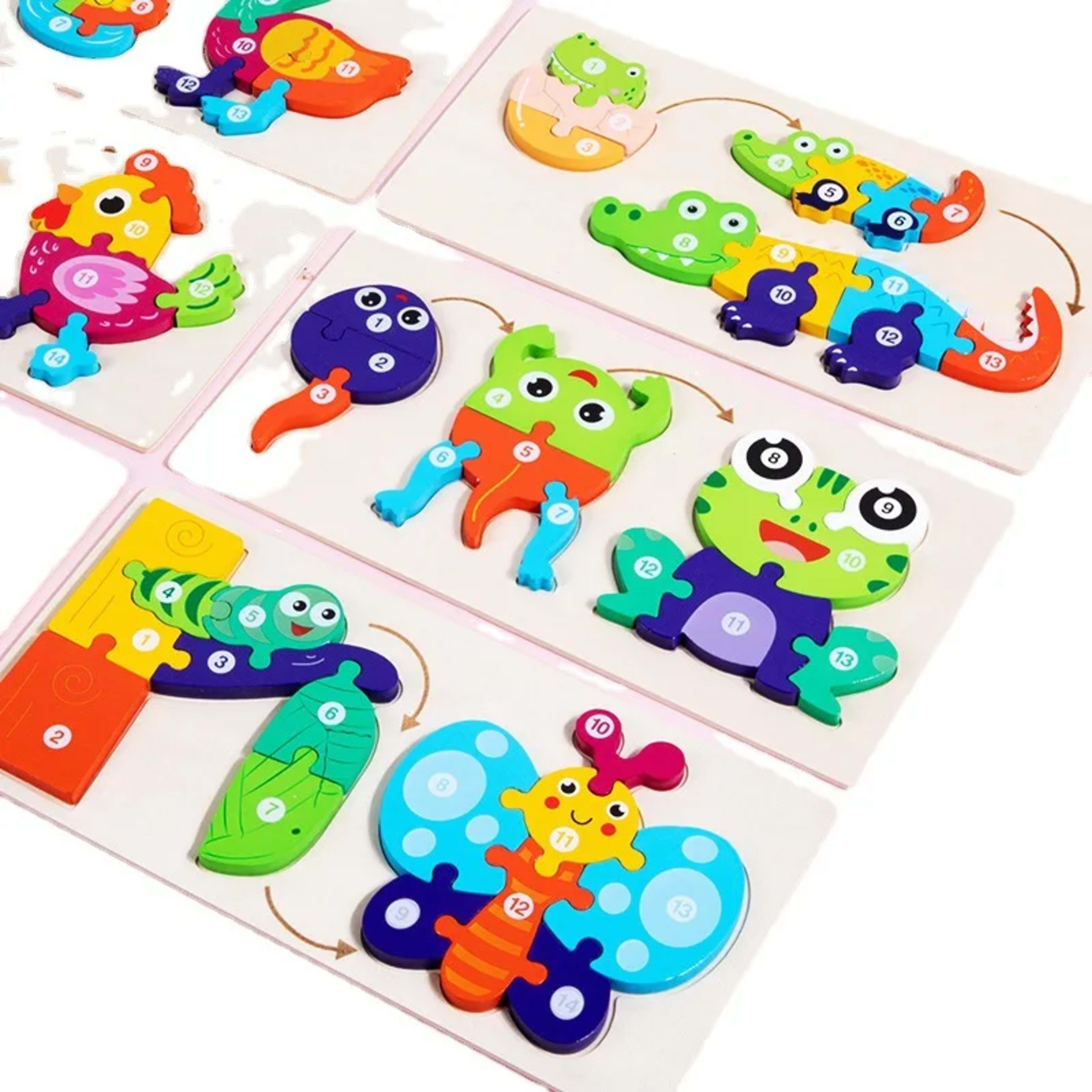 Baby Toy Wooden 3D Puzzle Toys Life cycle puzzle Cartoon Jigsaw For Children Baby Early Education Intelligence for Kids 5