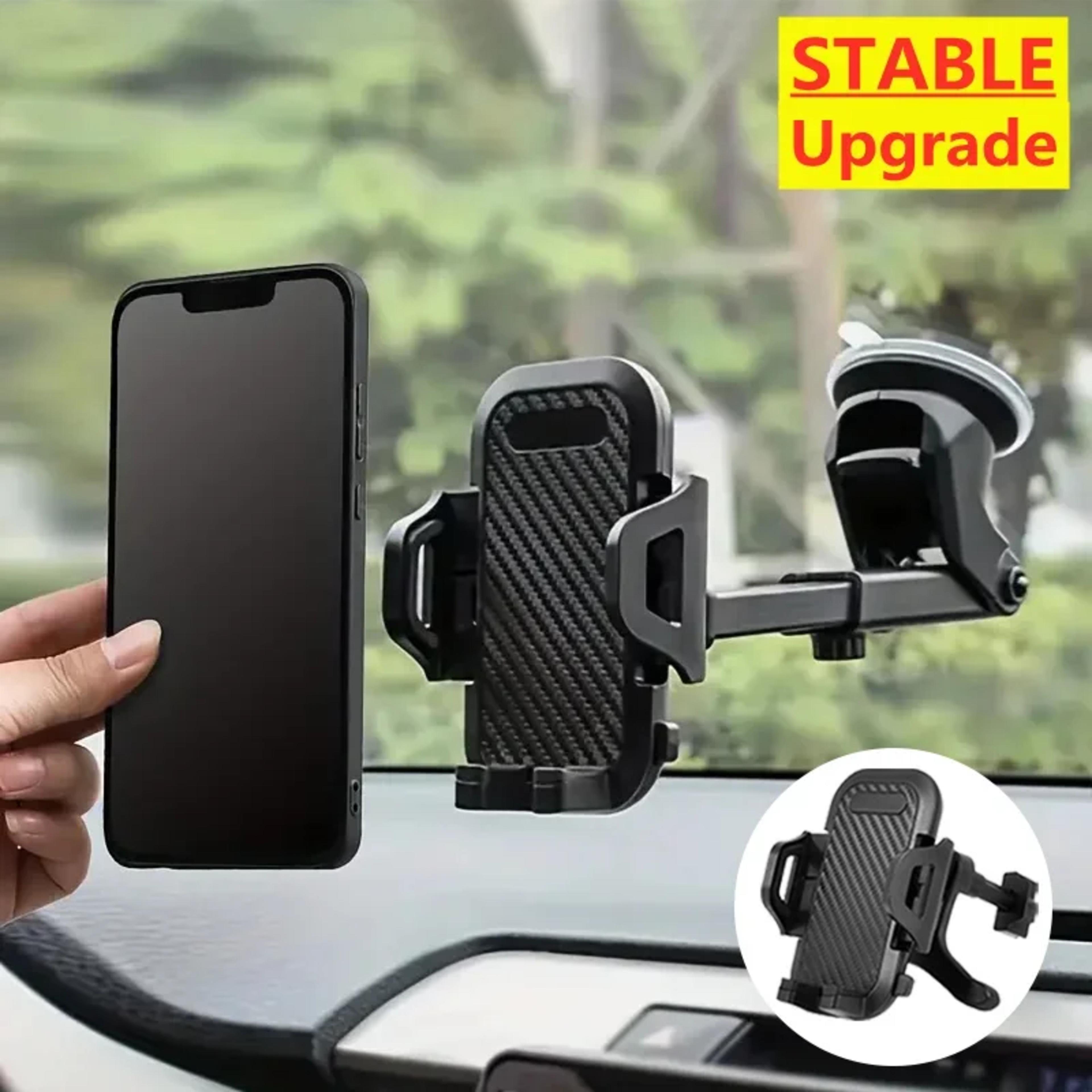Car Phone Holder 360° Windshield Mobile Cell Support Smartphone Universal Mount Stand For iPhone 12 11 7 8 Samsung Huawe 2