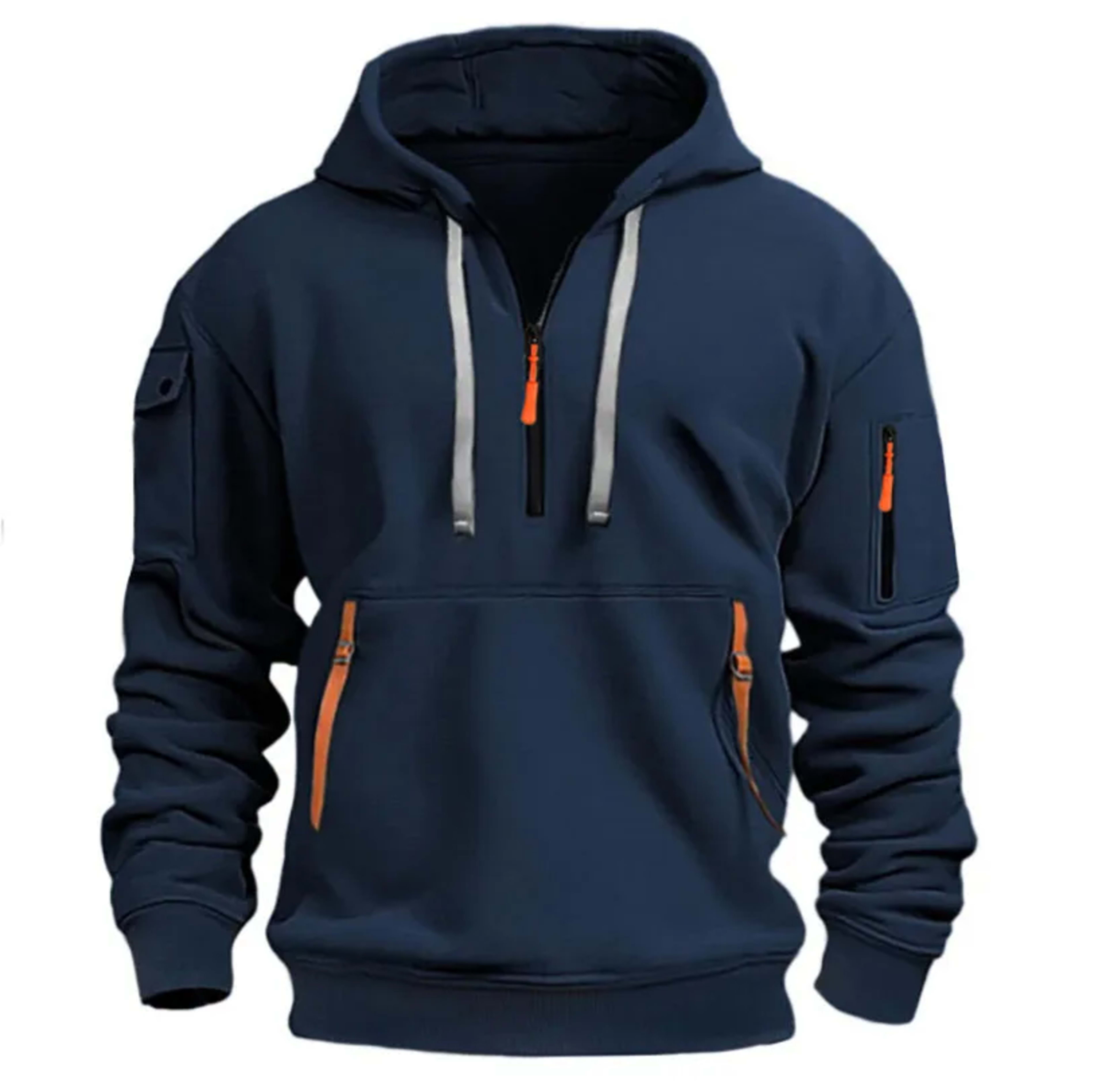 Men's jacket windproof jacket, spring and autumn long sleeved hooded jacket, S-4XL casual patchwork zippered cardigan ja 1