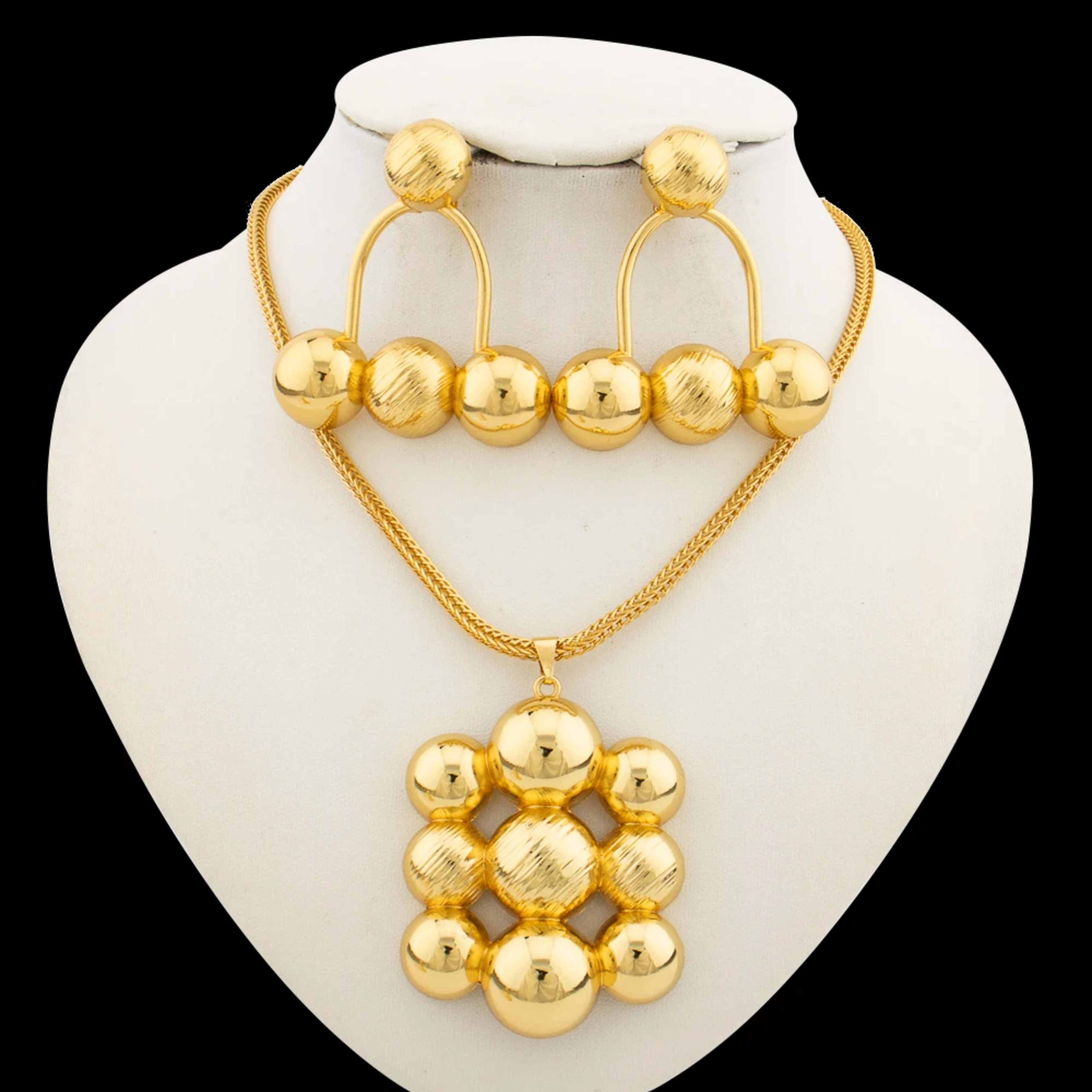 Jewelry Set for Women Luxury Pendant Necklace and Dangle Earrings Weddings Bridal Bangle Ring Set Gifts 4