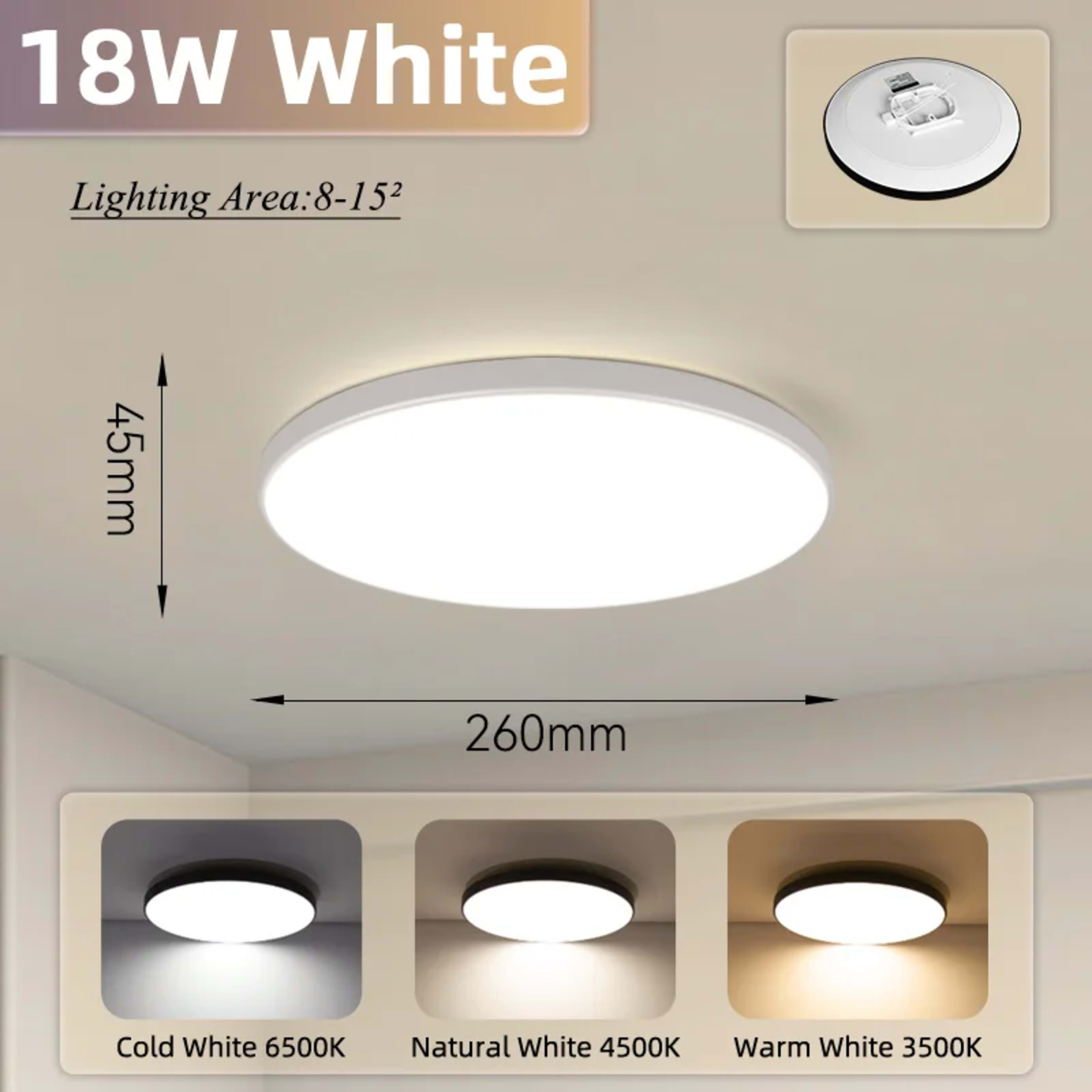Modern Led Ceiling Light Fixture Ceiling Lamp 30W 18W IP65 Waterproof Modest Ceiling Lamps For Bedroom Kitchen Living Ro 9