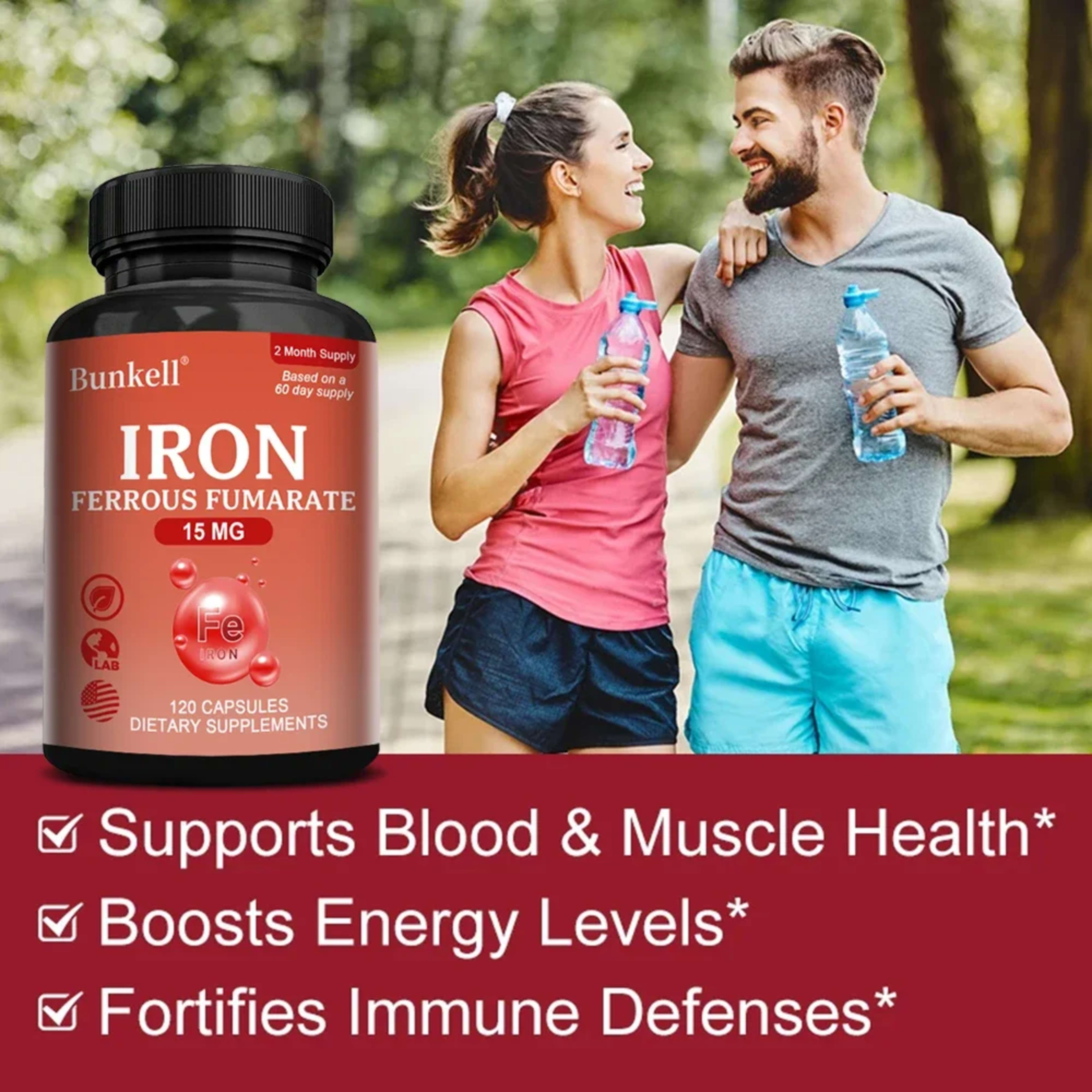 Iron Supplement - Boost Energy, Improve Concentration, Enhance Immune Function, Reduce Fatigue, Help Hemoglobin Balance, 6