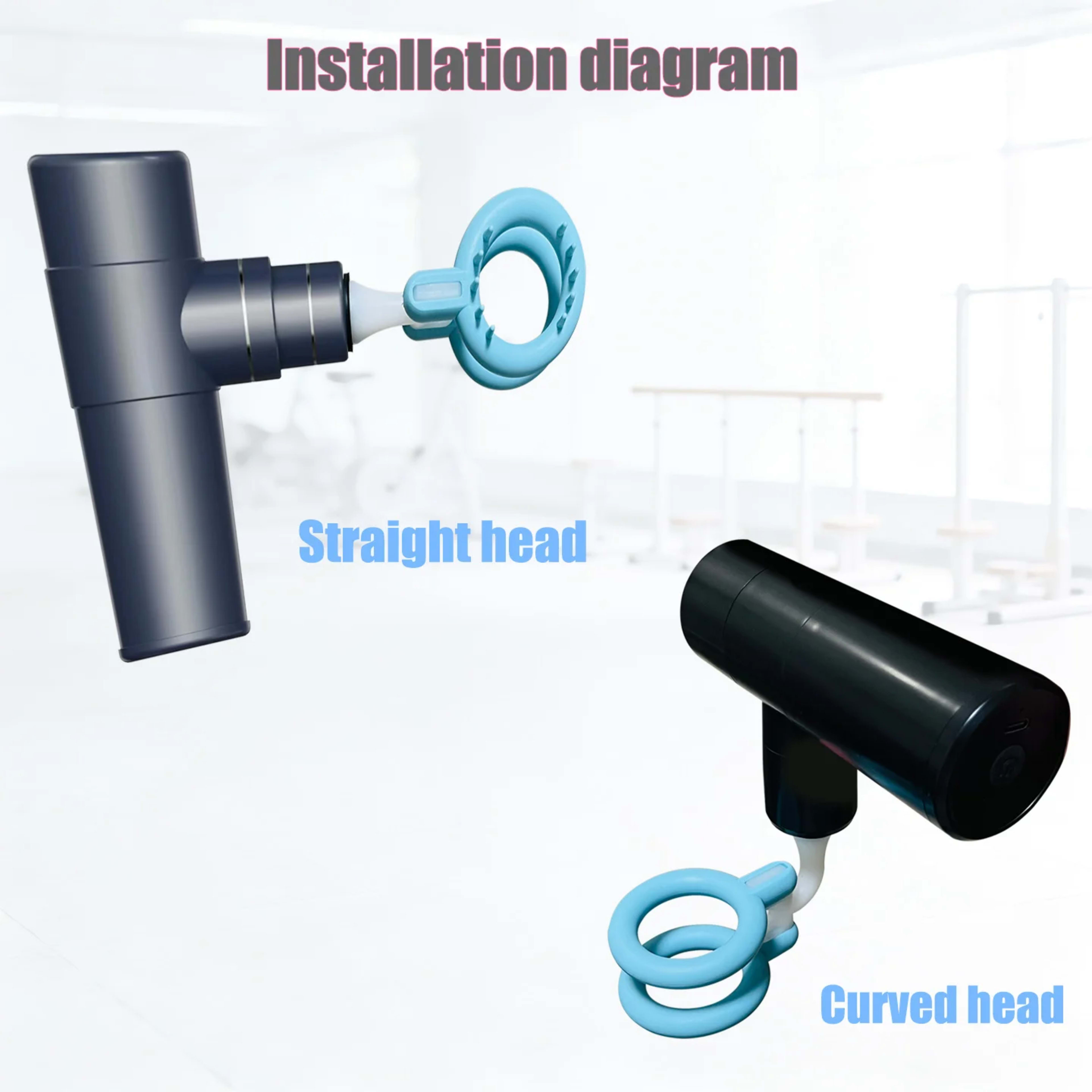 Massage Gun Head Attachments for 12-19mm Shaft, Replaceable Silicone Fascia Gun Head,   Fitness Accessories for Muscle R 3