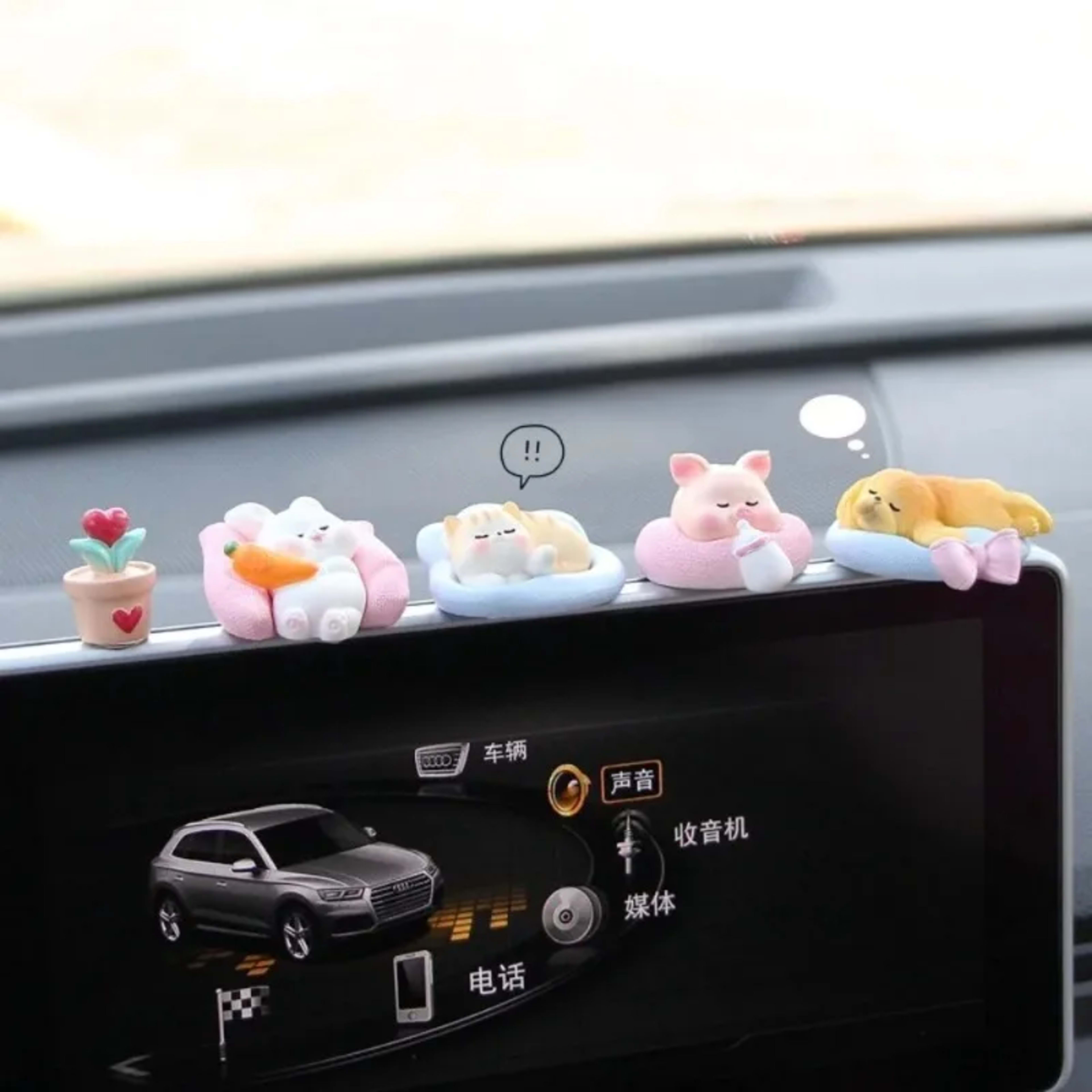 Cute Cars Accessories Funny Kawaii Animal Ornament Auto Central Control Screen Rearview Mirror Decor Car Accessories Int 3