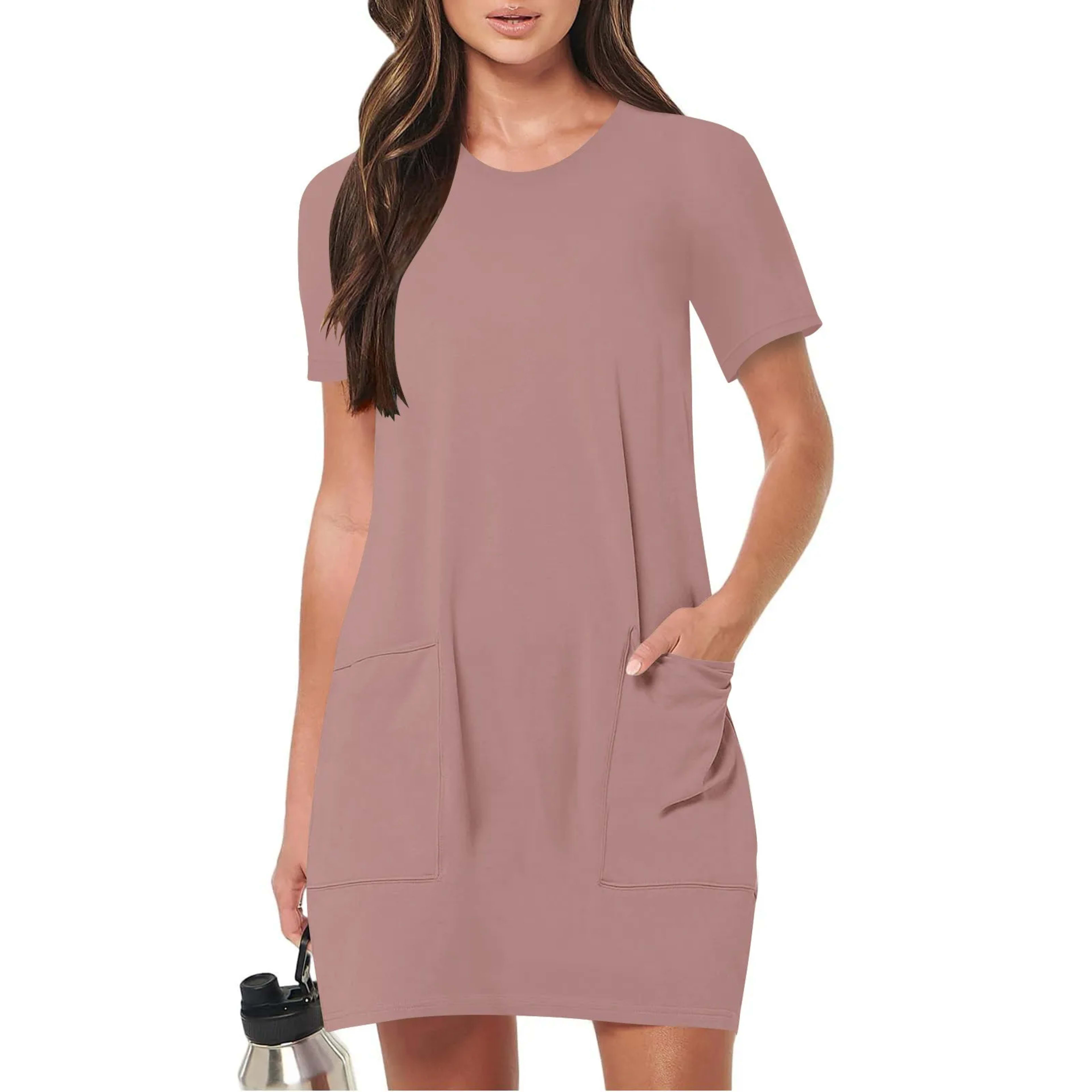 Women's Elegant Dresses Fashionable Solid Color Dress Casual Holiday Sports Short Dresses Long One-Piece Dress Gown vest 10