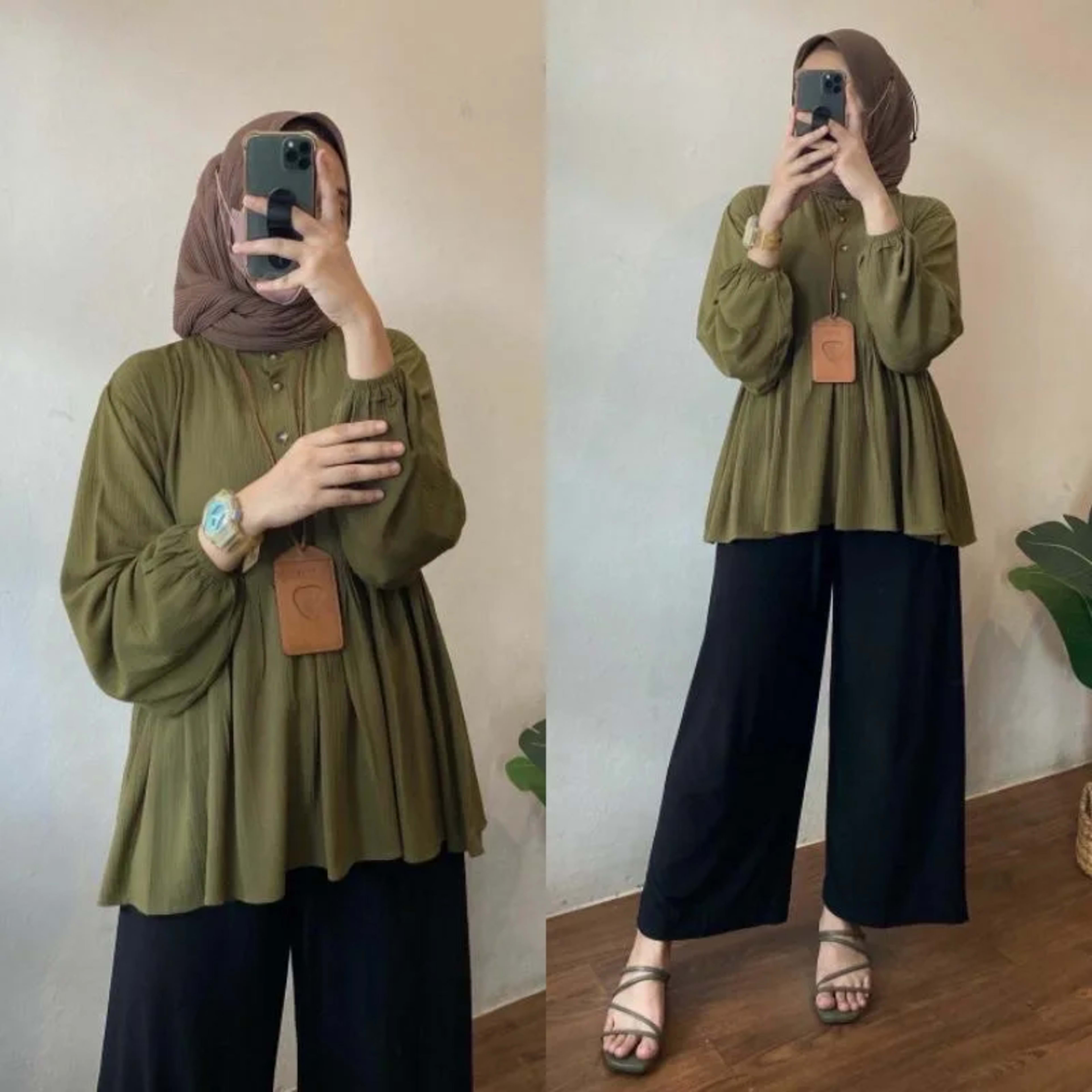 Muslim Blouse Women Autumn Top Folds Shirt Single Breasted Eid Morocco Dubai Morocco Female Blouses Modest Casual Tops R 3