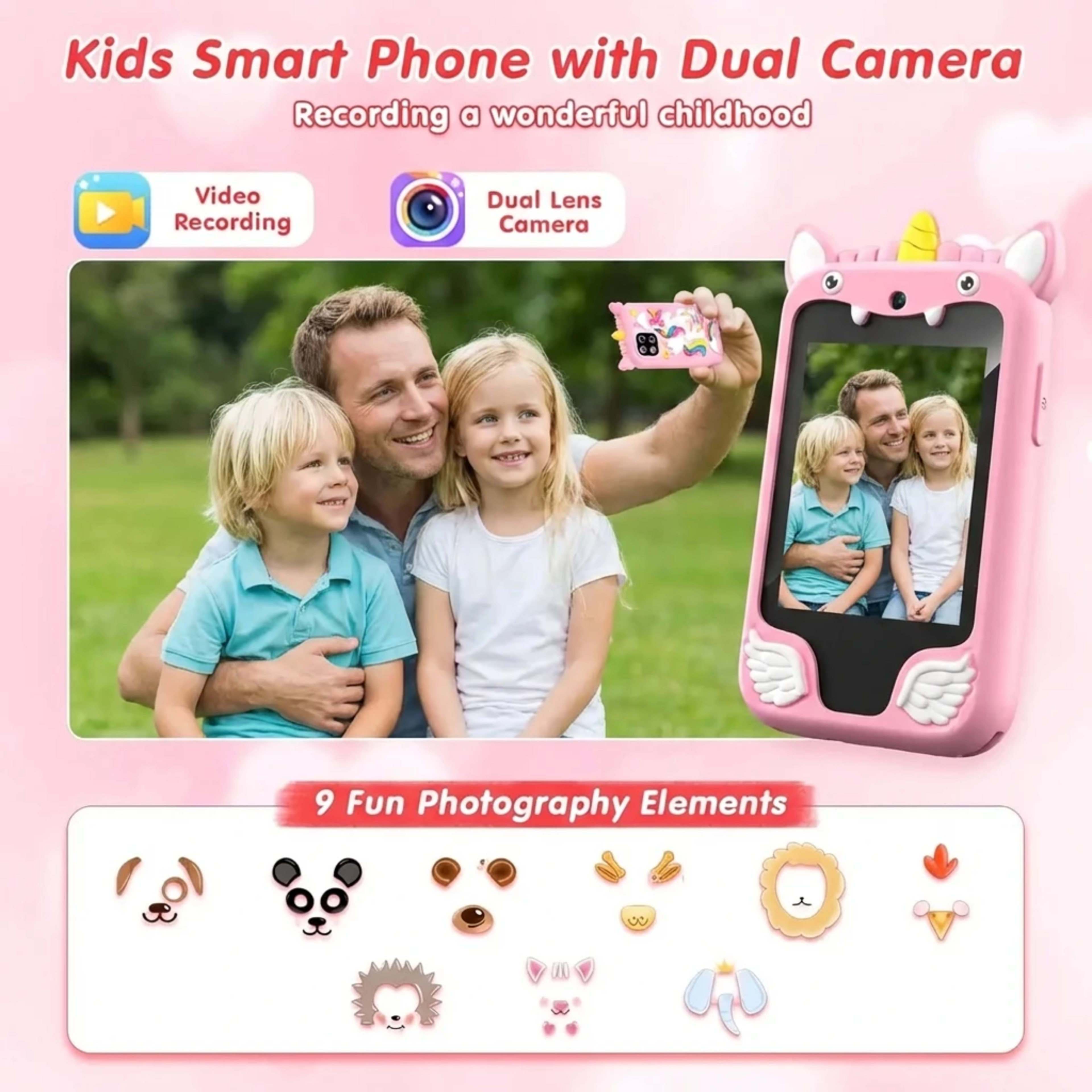 Baby Phone Toy Educational Simulation Mobile Toy with Games Music Stories Video Toddler Learning Play Phone Gift for Kid 3