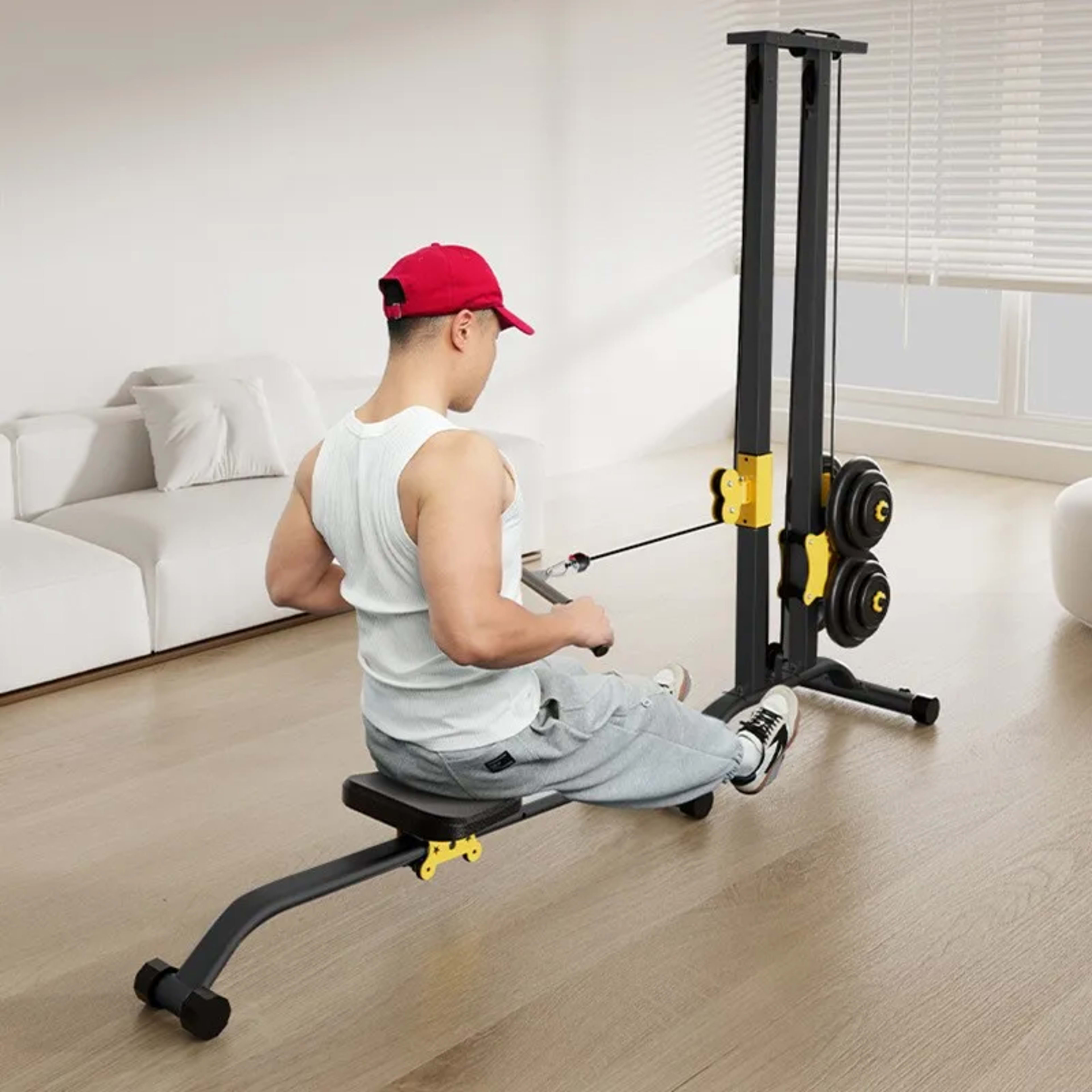Multifunctional Rowing Machine, Fitness Equipment, High Pull Frame, dumbbell, Integrated Training Device 2