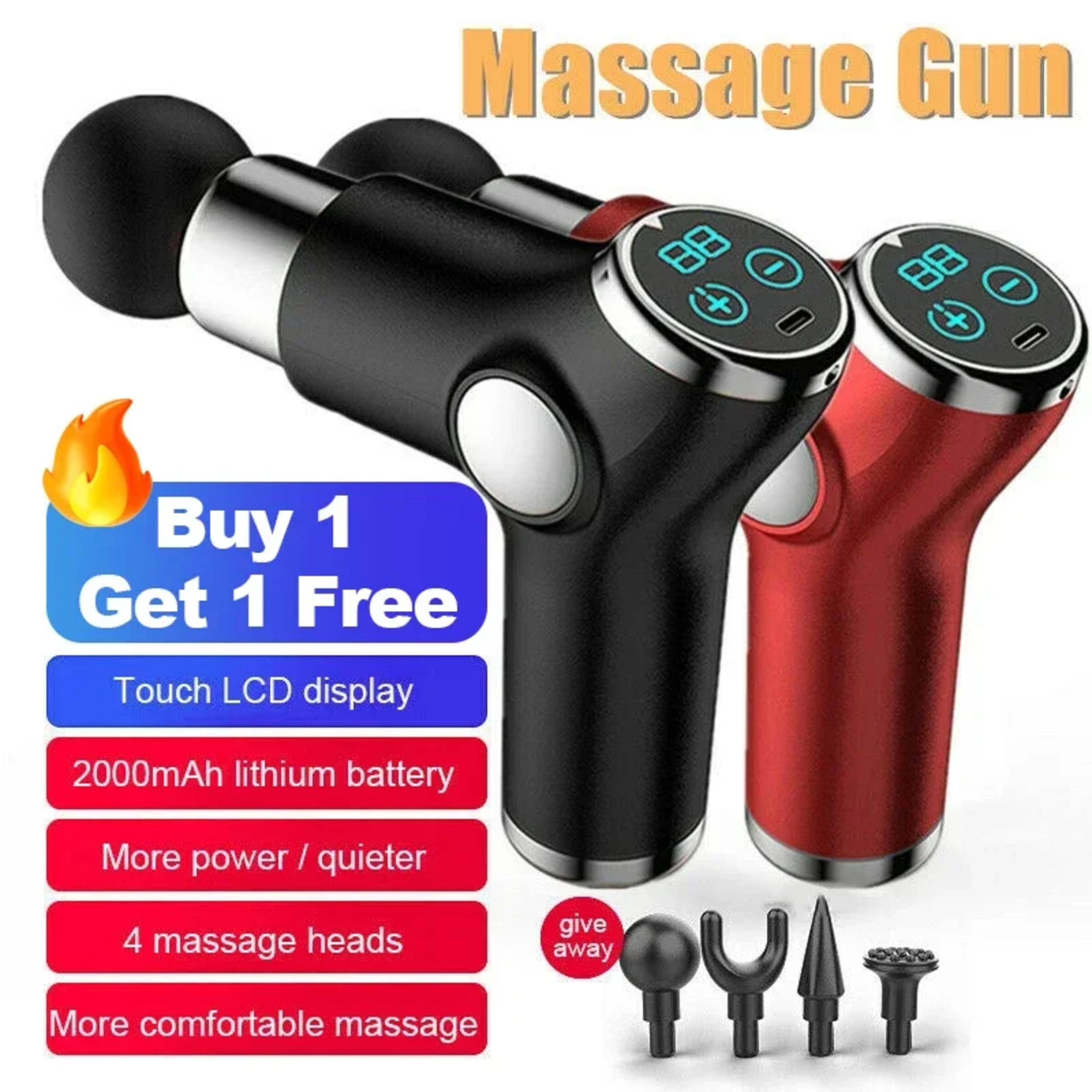 Massage Gun Deep Tissue Percussion Muscle Massager Fascial Gun For Pain Relief Body Neck Vibrator Fitness перкуссионный  1