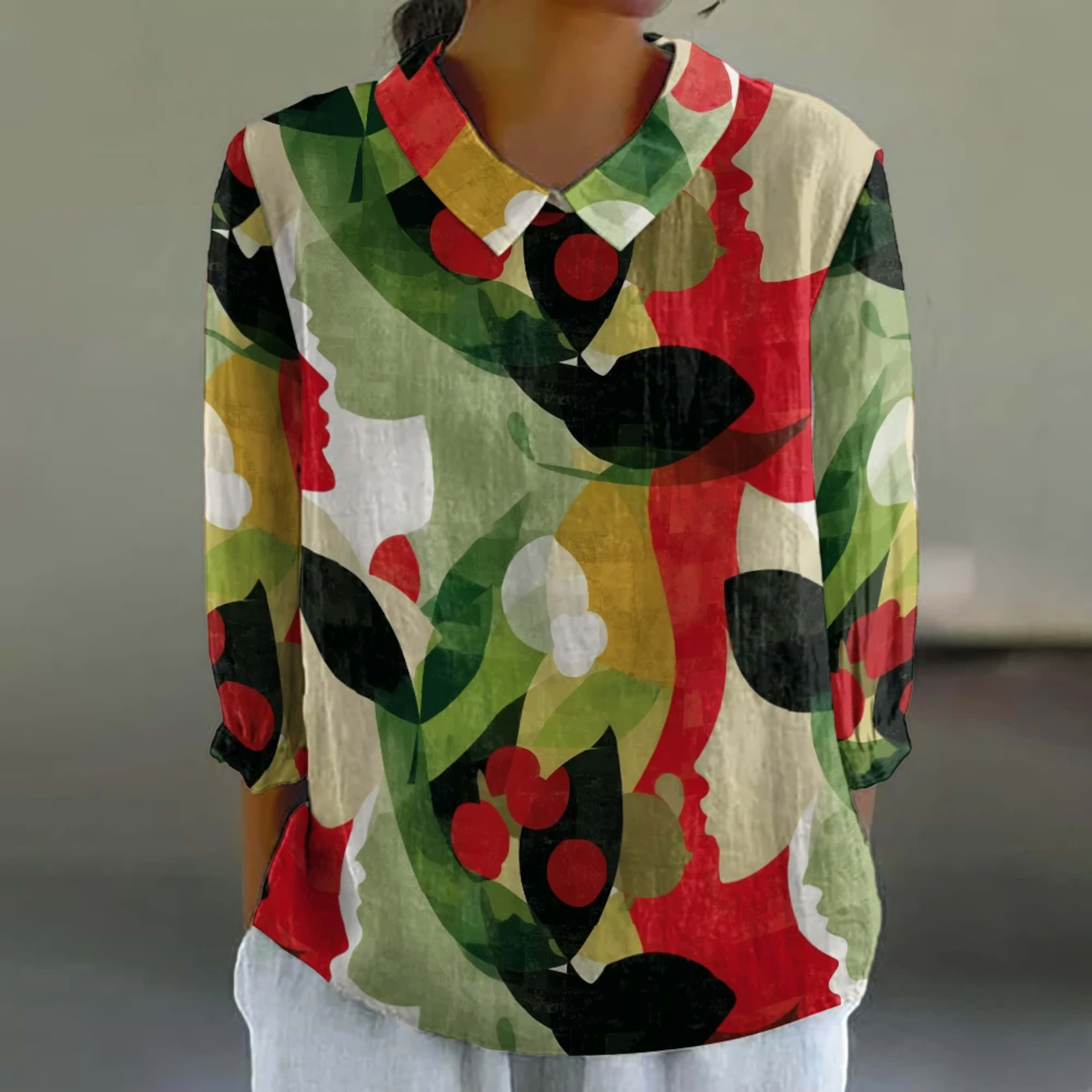 Women's Floral Shirt Cute 3/4 Sleeve Blouse Breathable Vacation Top Resort Style Button Down Tunic Summer Casual Shirt P 15