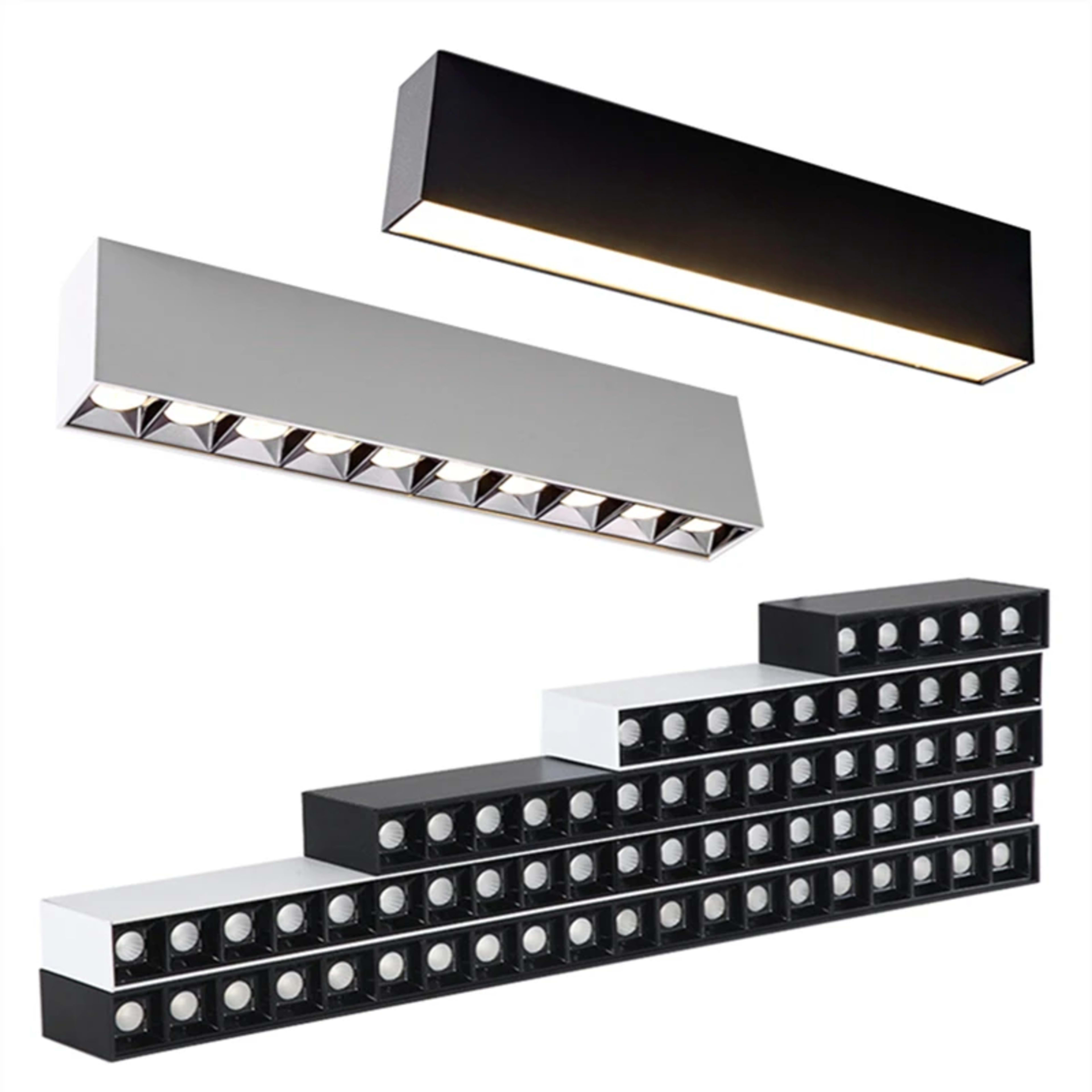 LED Long Ceiling Lamp Dimmable Line Light Fixture 40W Office Living Room Bedroom Home Decoration COB Spot Lamps Indoor L 1