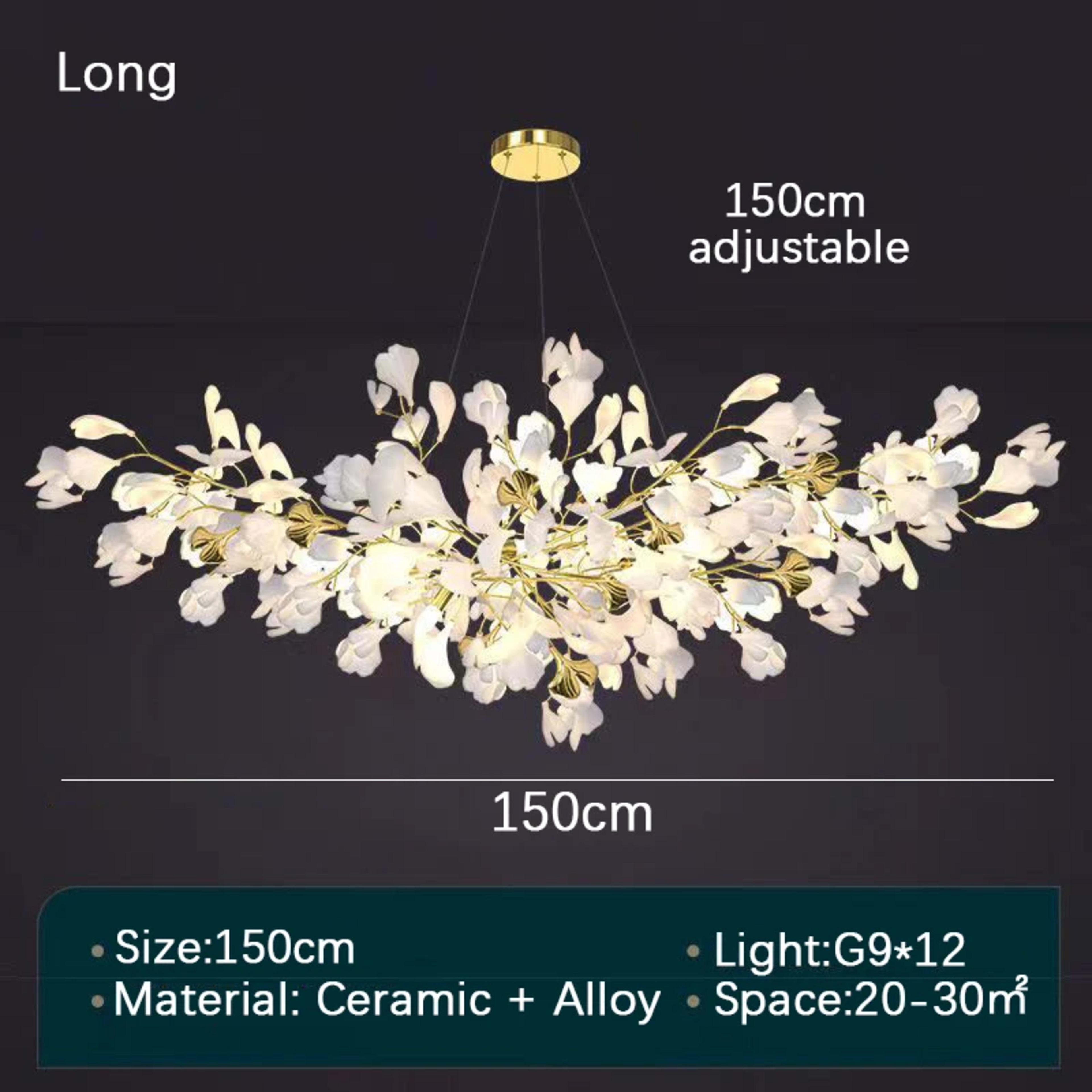 Modern LED Pendant Lights Home Decoration Bedroom Dining Living Room Ceiling Chandelier Ginkgo Leaf Art Long Lighting Fi 10