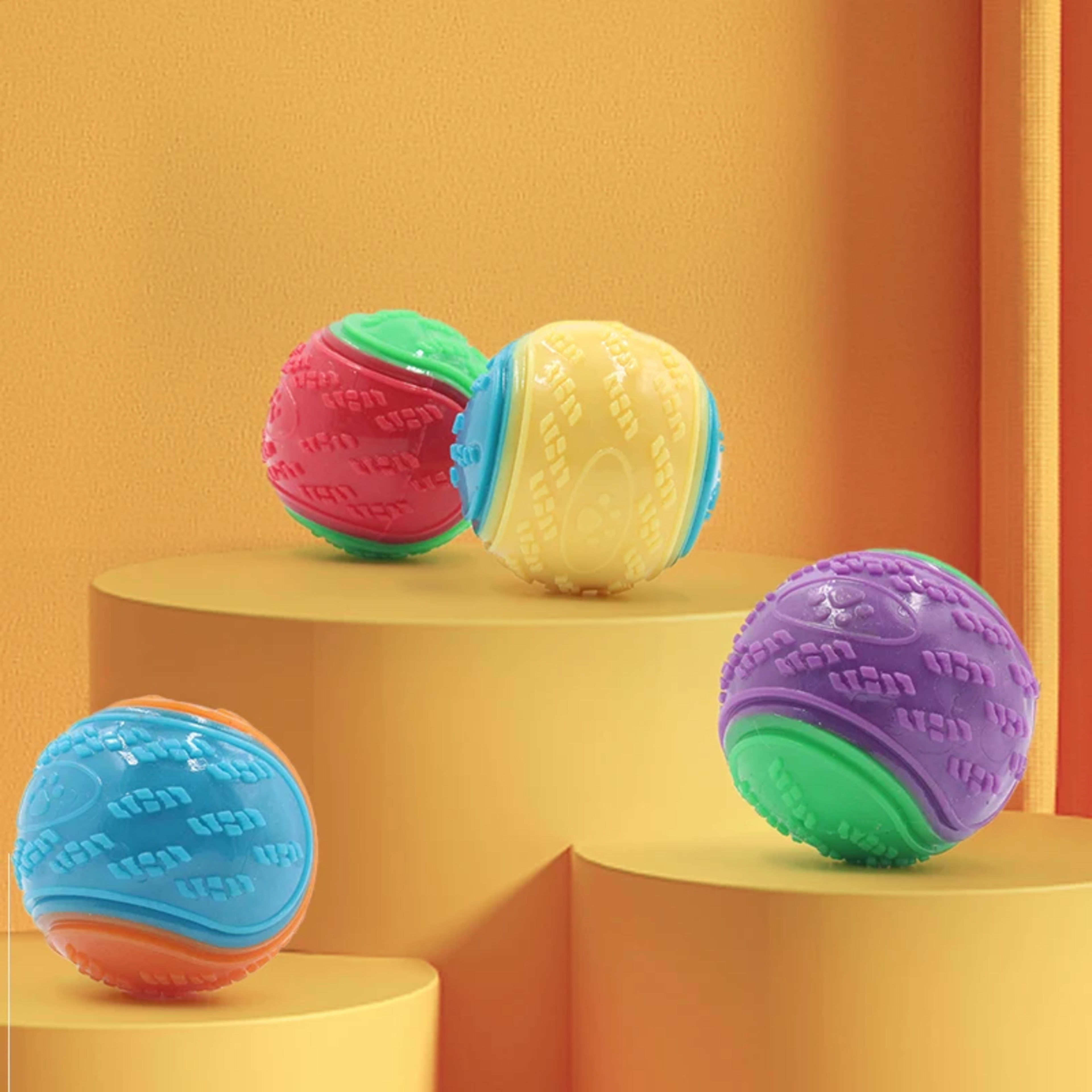 Dogs  Interactive Toys Soft TPR Toys for Dog Pet Teeth Cleaning Bite Resistance Squeaky Dog Ball Toy 2