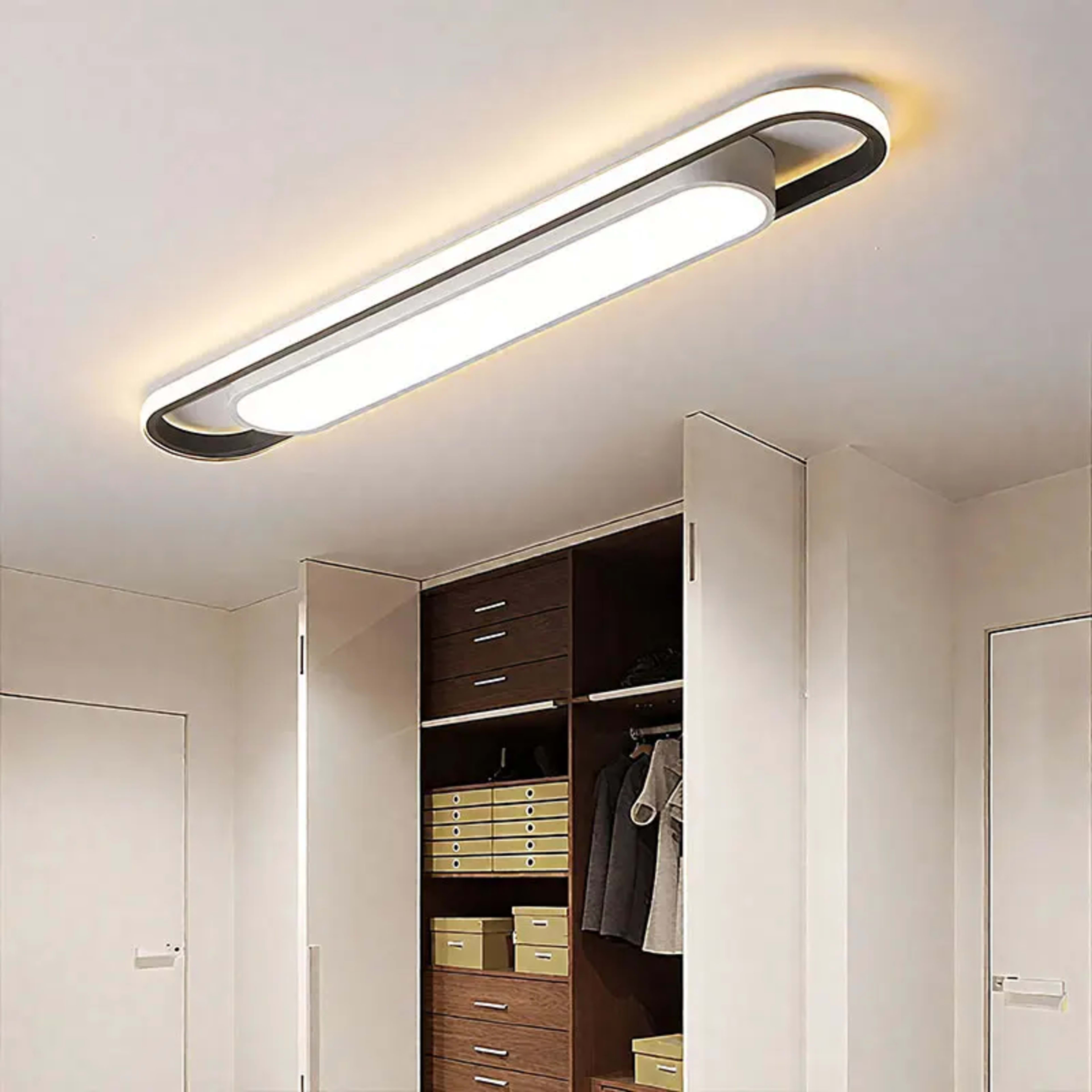 LED Modern Ceiling Light 220V Oval Strip Light Home Decor Corridor Light for Stairwells Balcony Living Room Lighting Fix 3
