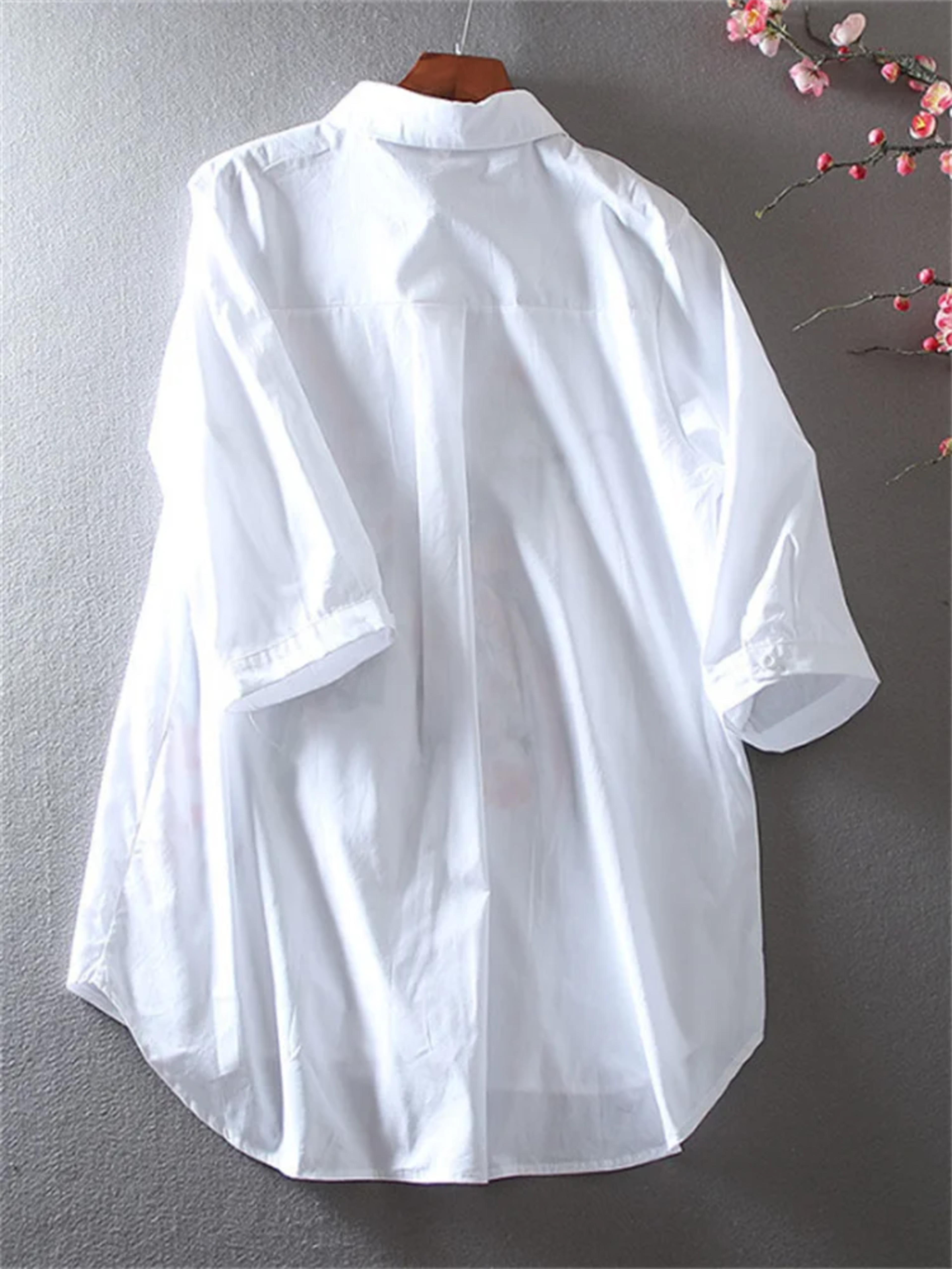 Literature Art Blouse For Women Shirt China Blusas Chic Embroidery Flower Blouses Loose Shirt Medium Length Vintage shir 3