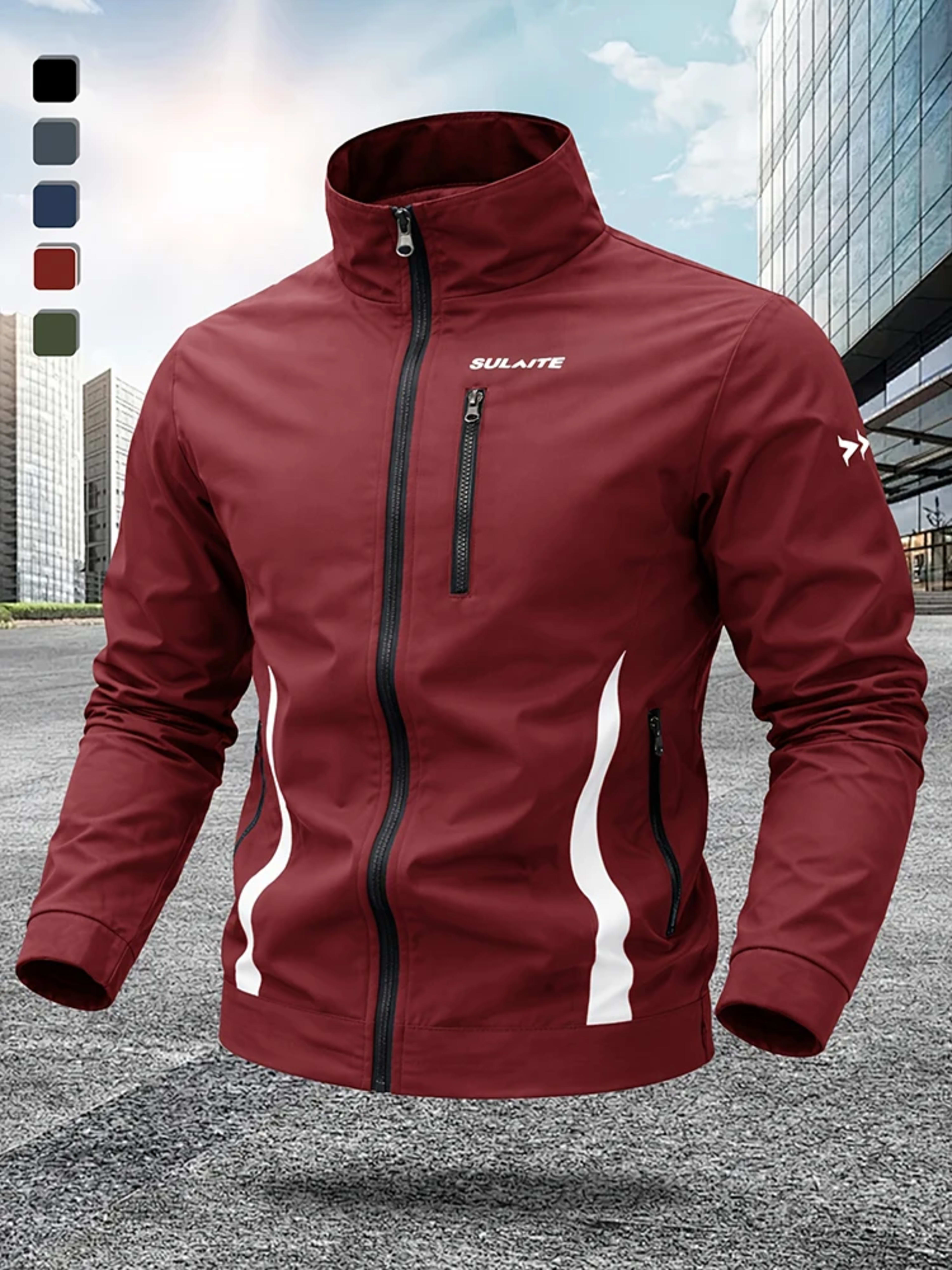 Men‘s Jacket Casual Stand Collar Jacket Spring Summer Lightweight Windbreaker Bomber Jacket Sportswear Breathable Coat C 8