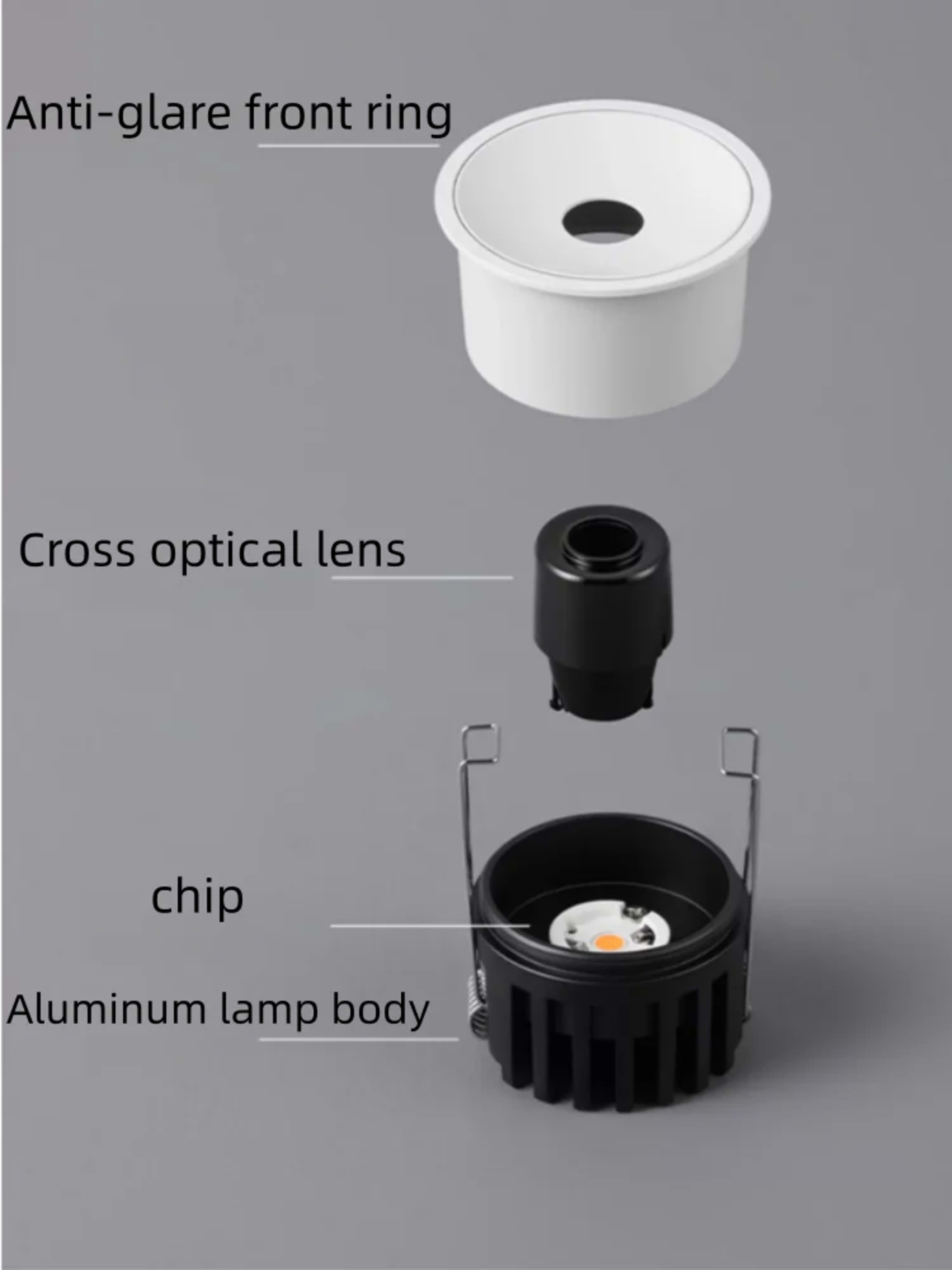 LED embedded household small-hole light-emitting cross-light beam spot lamp anti-glare non-centralized lamp 5