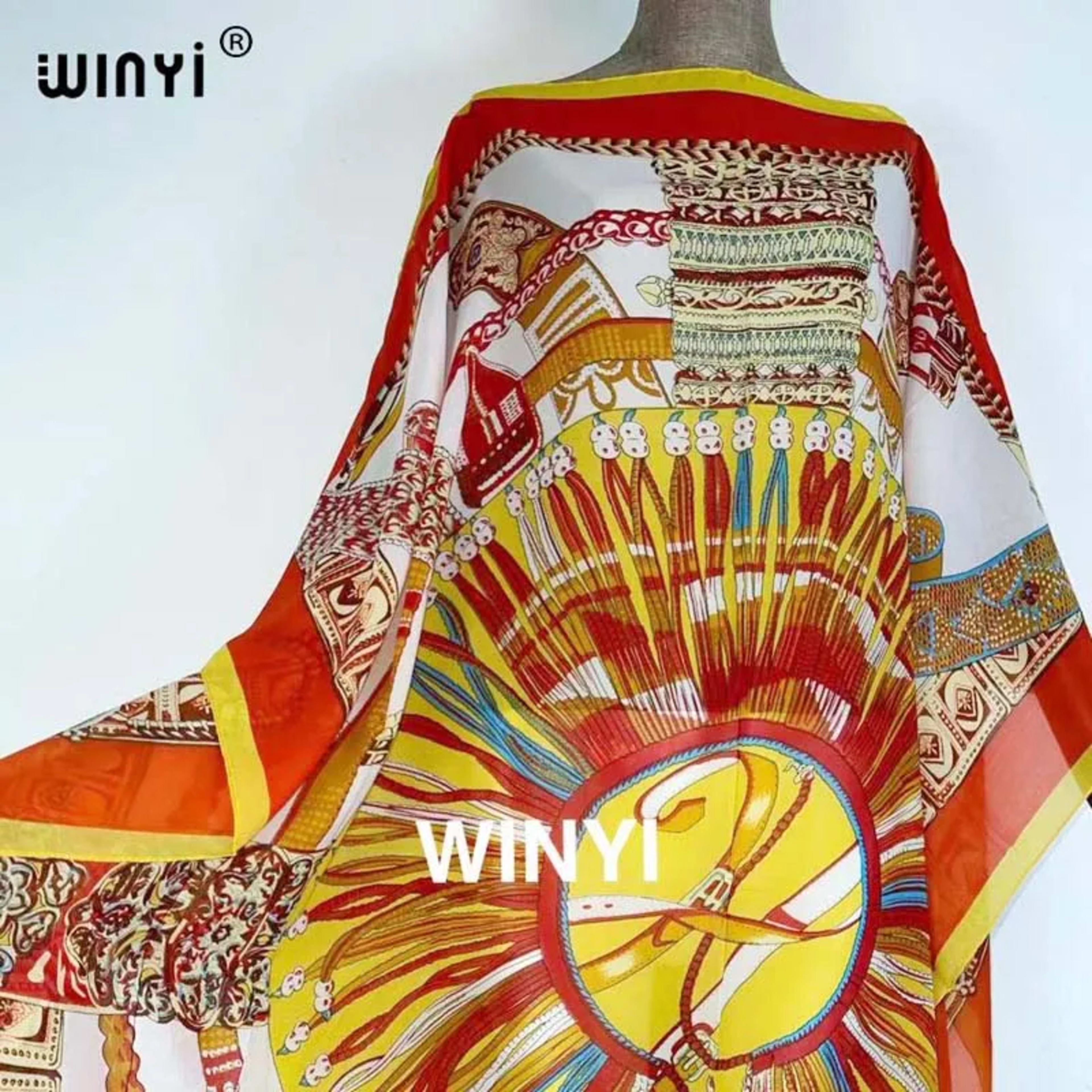 Printed Dresses For Women 2021 Fashion Design Loose Dress Batwing Maxi Long Femme Vestidos Summer Autumn Party Elegant D 4