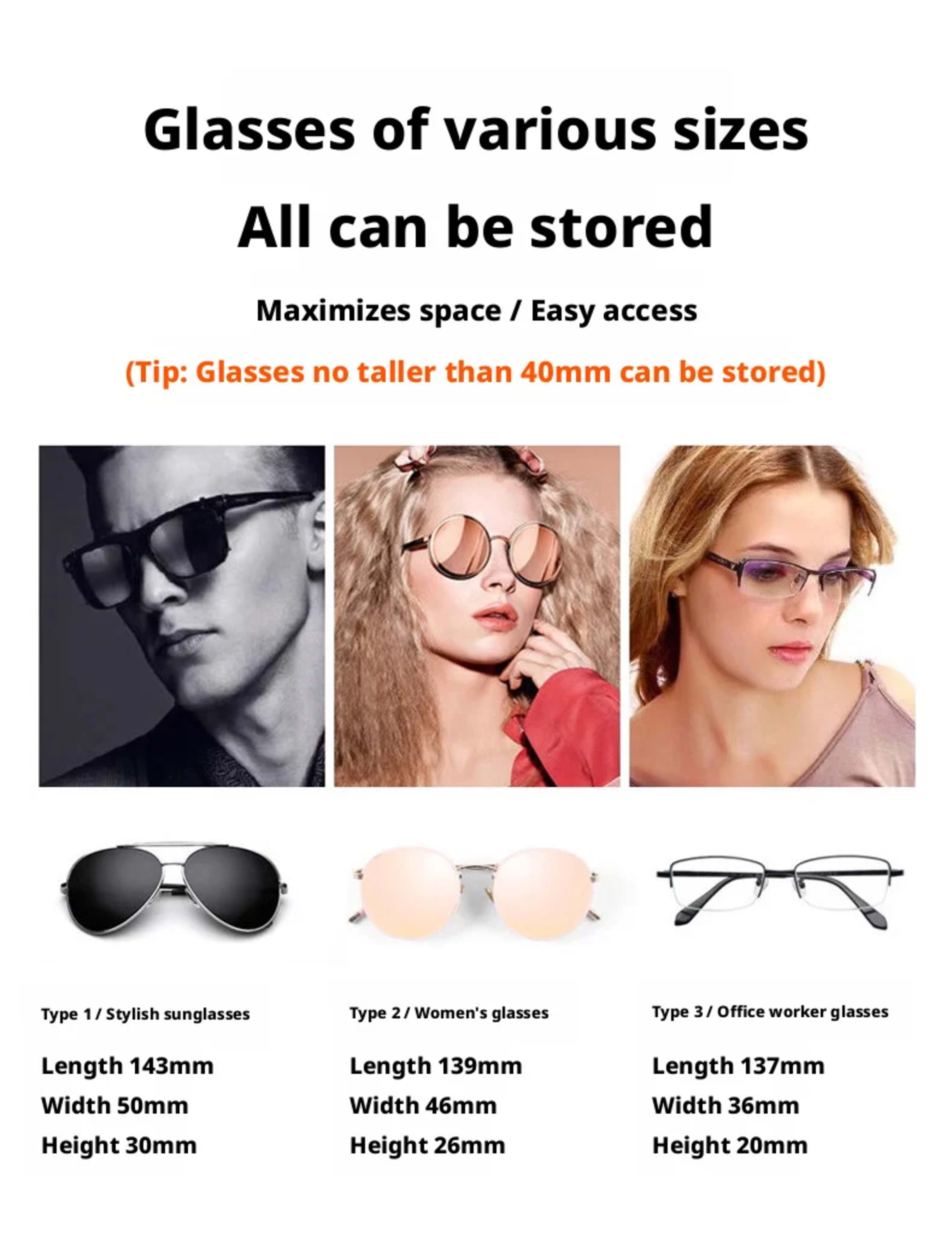 Car glasses case, magnetic car accessories, glasses clip, sun visor, multifunctional sunglasses, sunglasses case, car ac 4