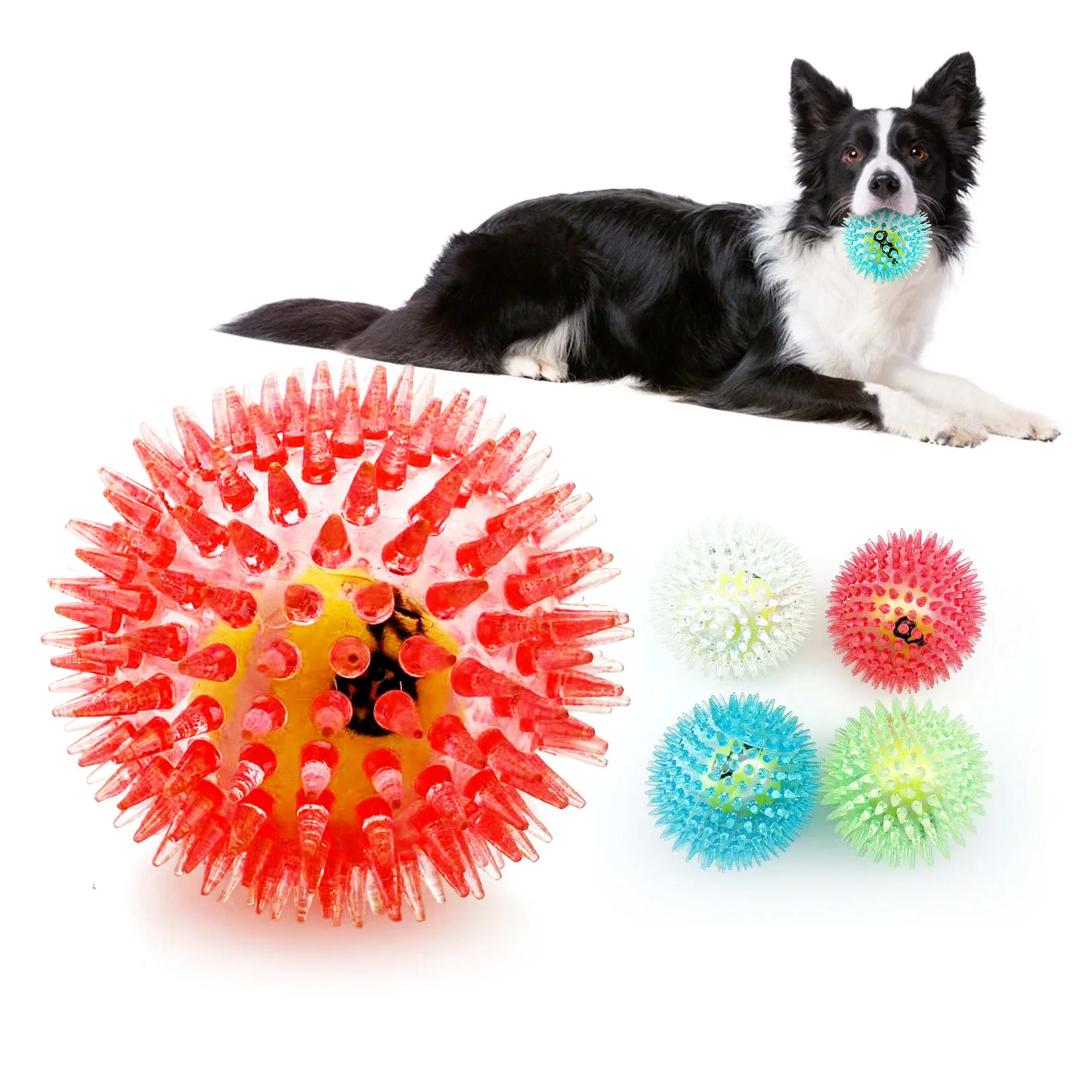 Pet dog toy, rubber tennis ball, prick ball, squeaking, grinding teeth, relieving boredom, accompanying various dogs of  1