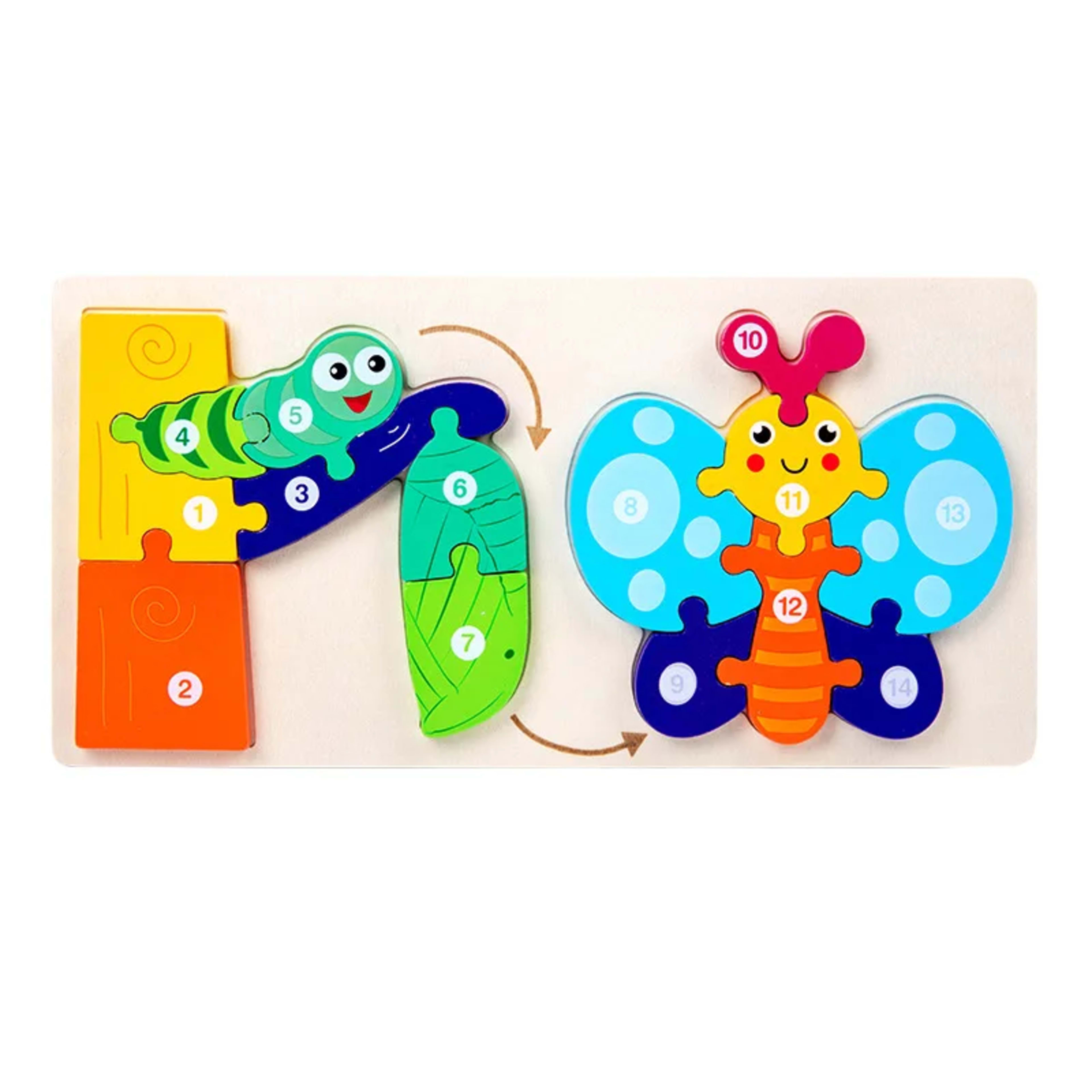 Baby Toy Wooden 3D Puzzle Toys Life cycle puzzle Cartoon Jigsaw For Children Baby Early Education Intelligence for Kids 3