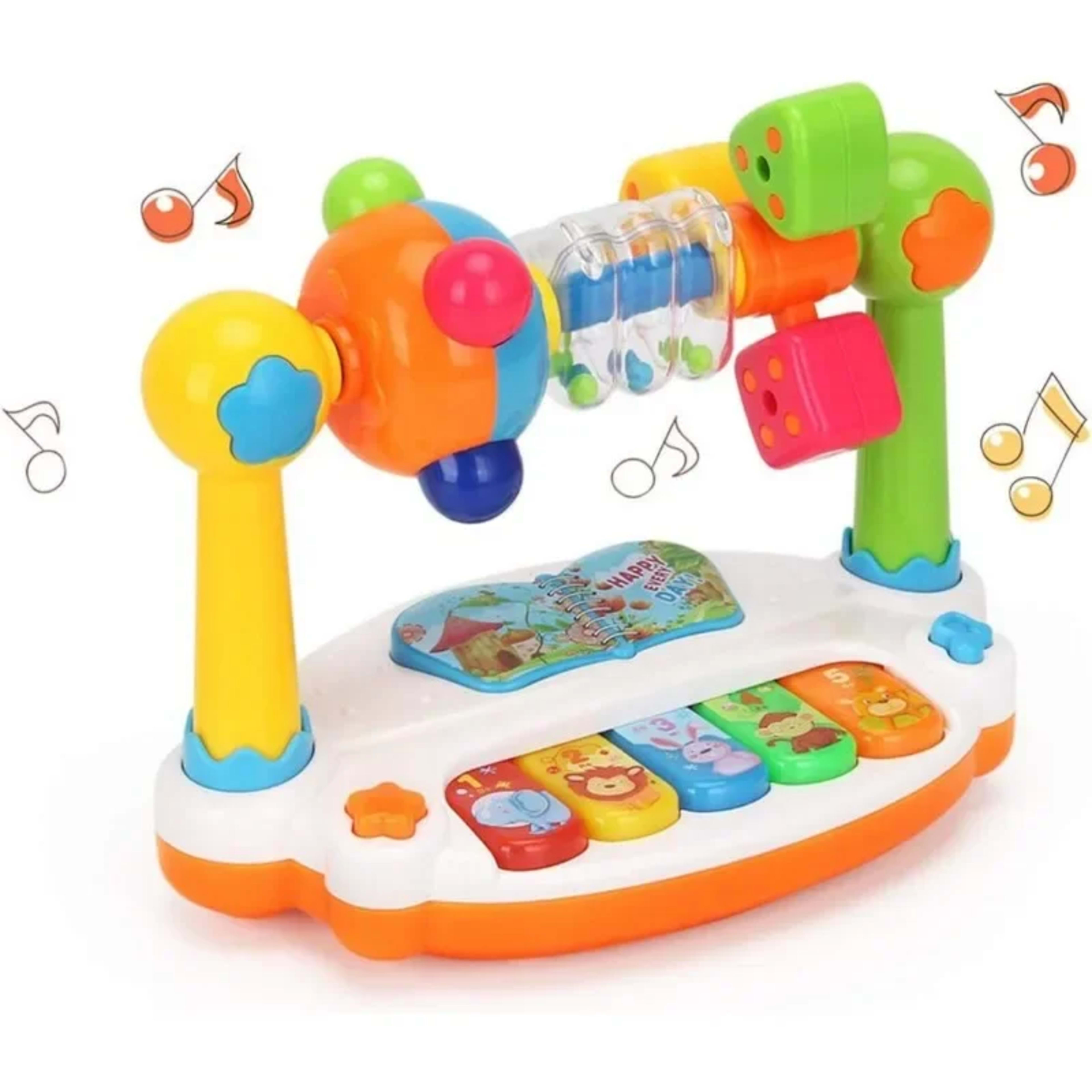 Baby Piano Toys Kids Rotating Music Keyboard Light Sound, Musical Toy for Toddlers,Early Educational Music Toy Gift Rand 6