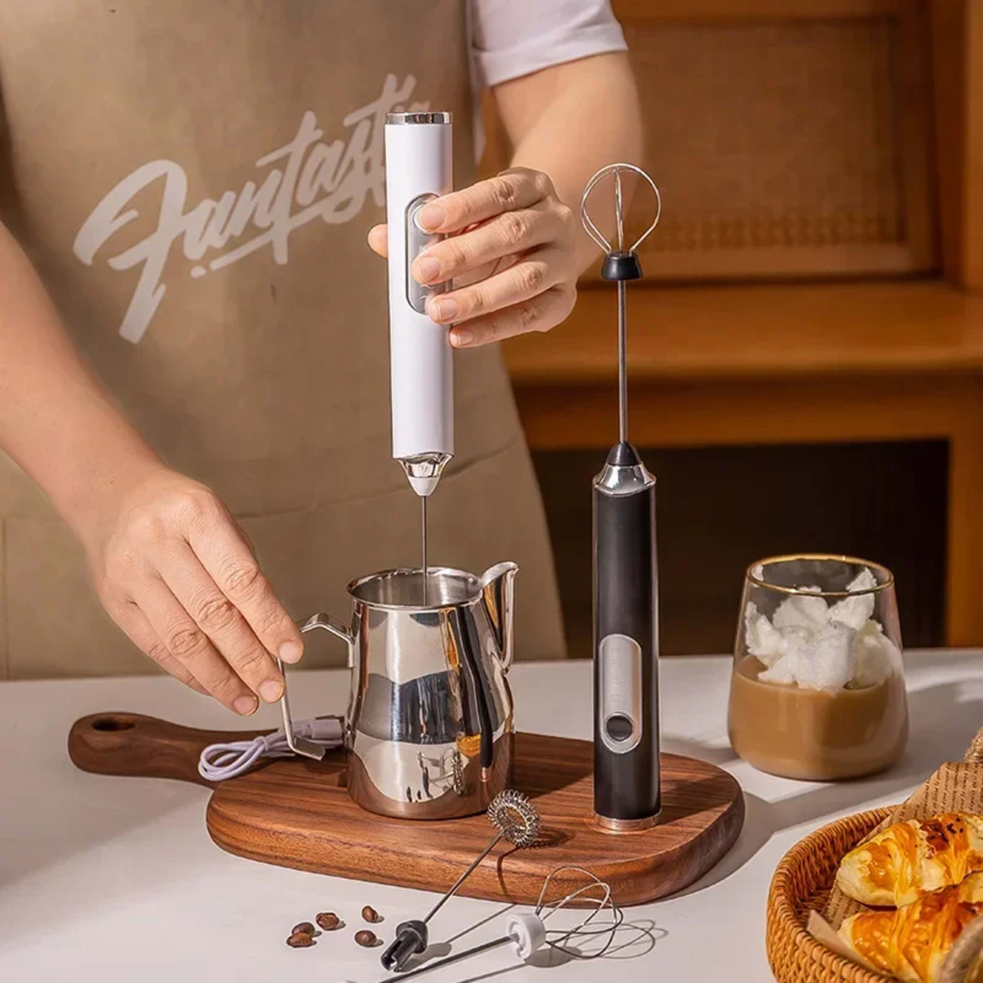 Cordless Home Kitchen Gadgets Electric Kitchens Accessories Milk Mixer Frother Mini Coffee Egg Beater Beating Tools Dini