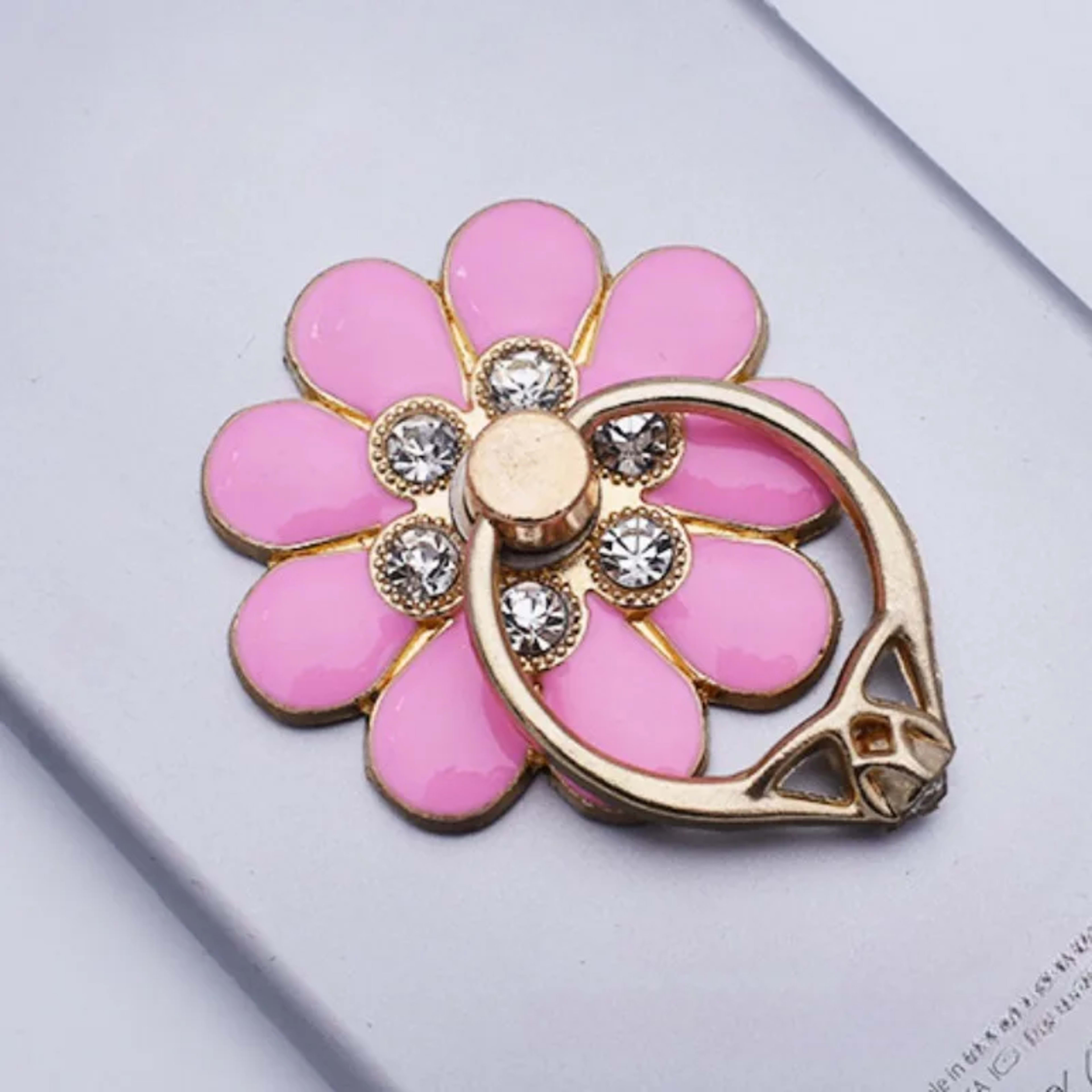 Mobile Phone Case Accessories Alloy Flower Phone Holder Creative Metal Ring Buckle Mobile Phone Decoration DIY Back Stic 4