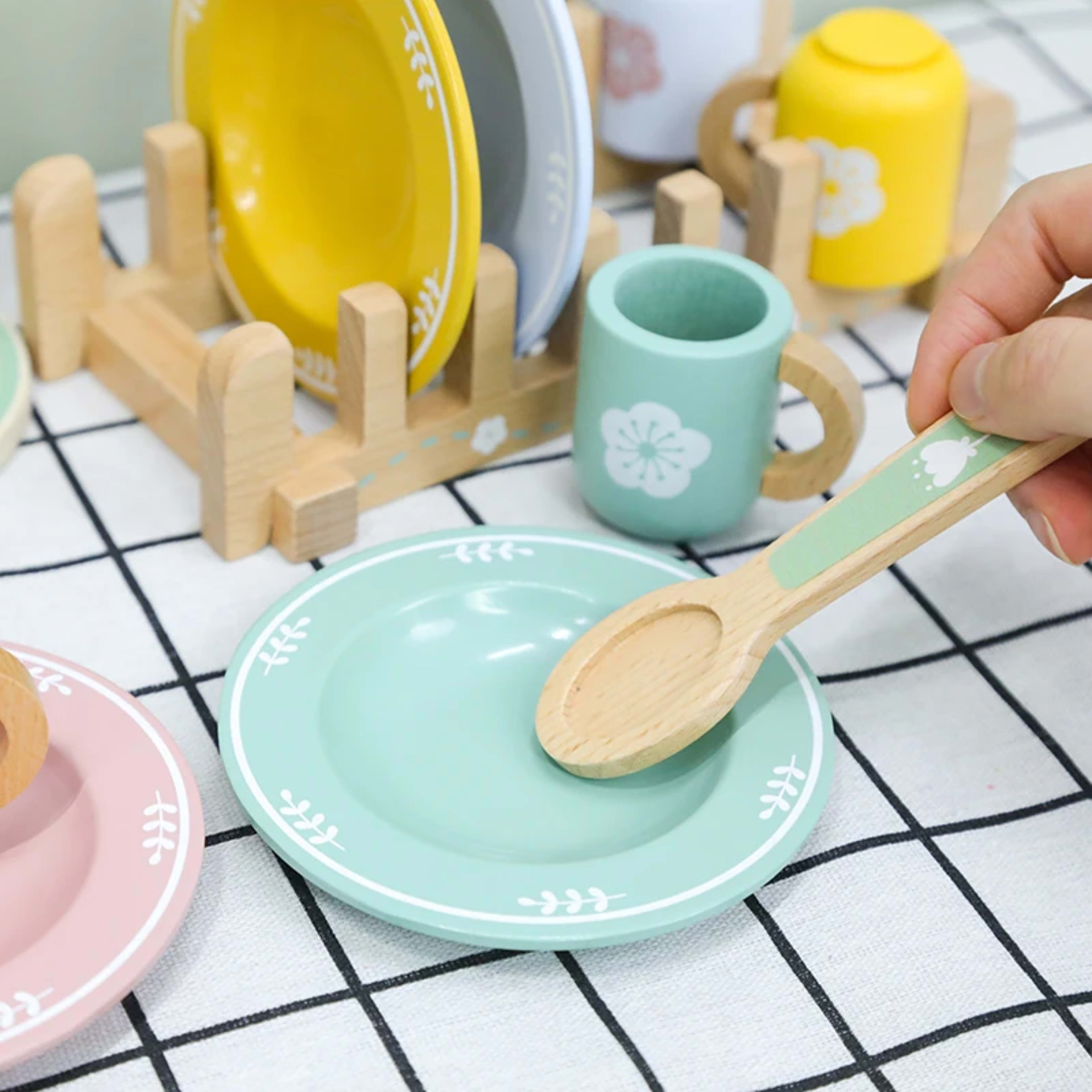 Baby wooden toy Kitchen toy wooden tableware set toy baby role play Educational Cosplay preschool toy gifts for kids 5
